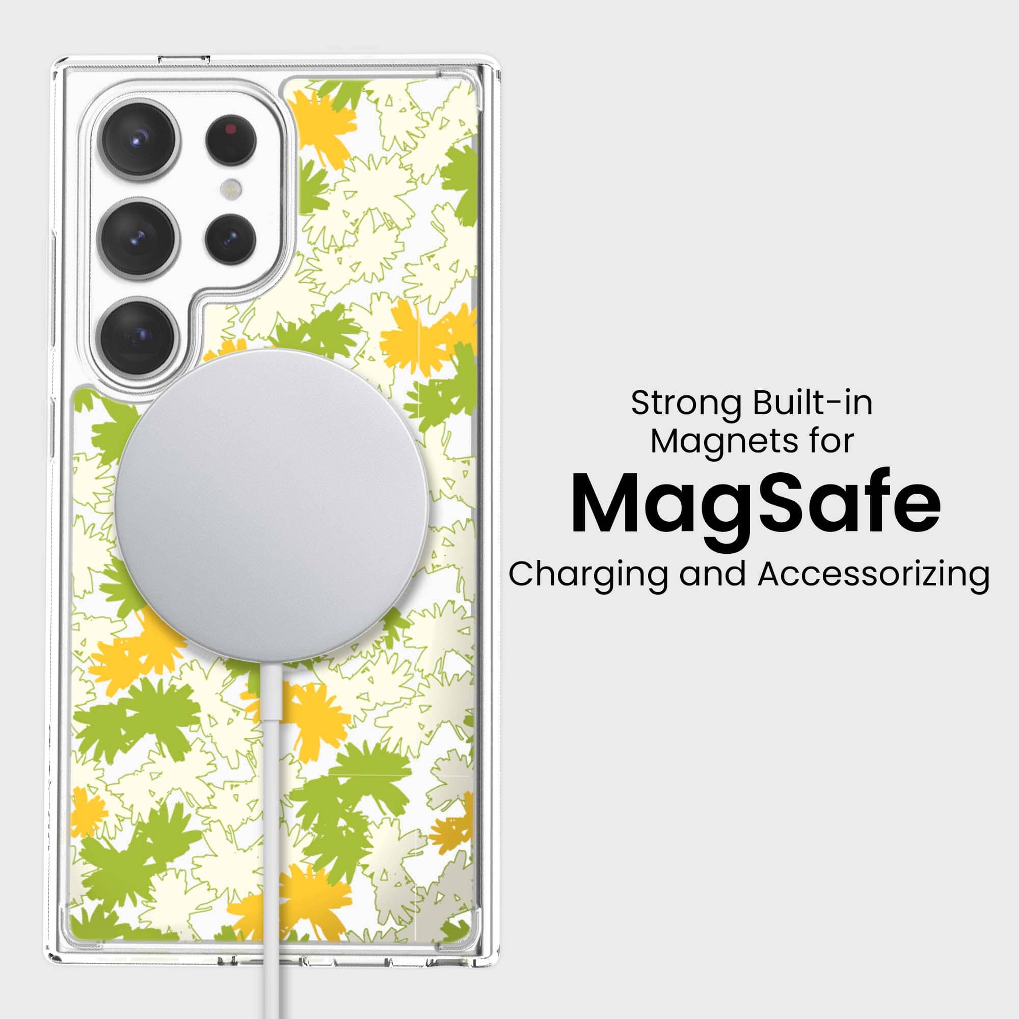 Samsung Galaxy S24 Ultra Clear Case - Yellow Dandelion Design