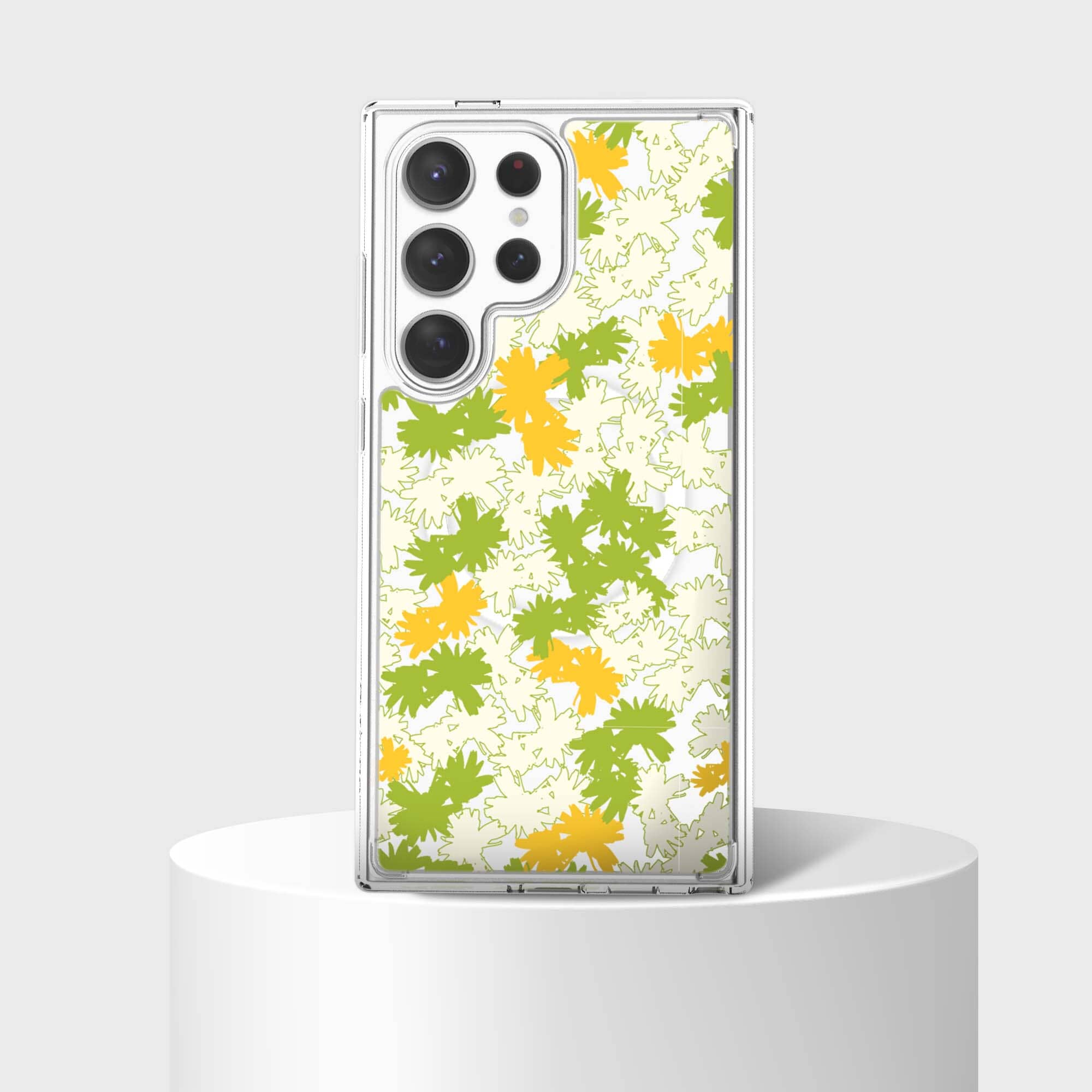 Samsung Galaxy S24 Ultra Clear Case - Yellow Dandelion Design