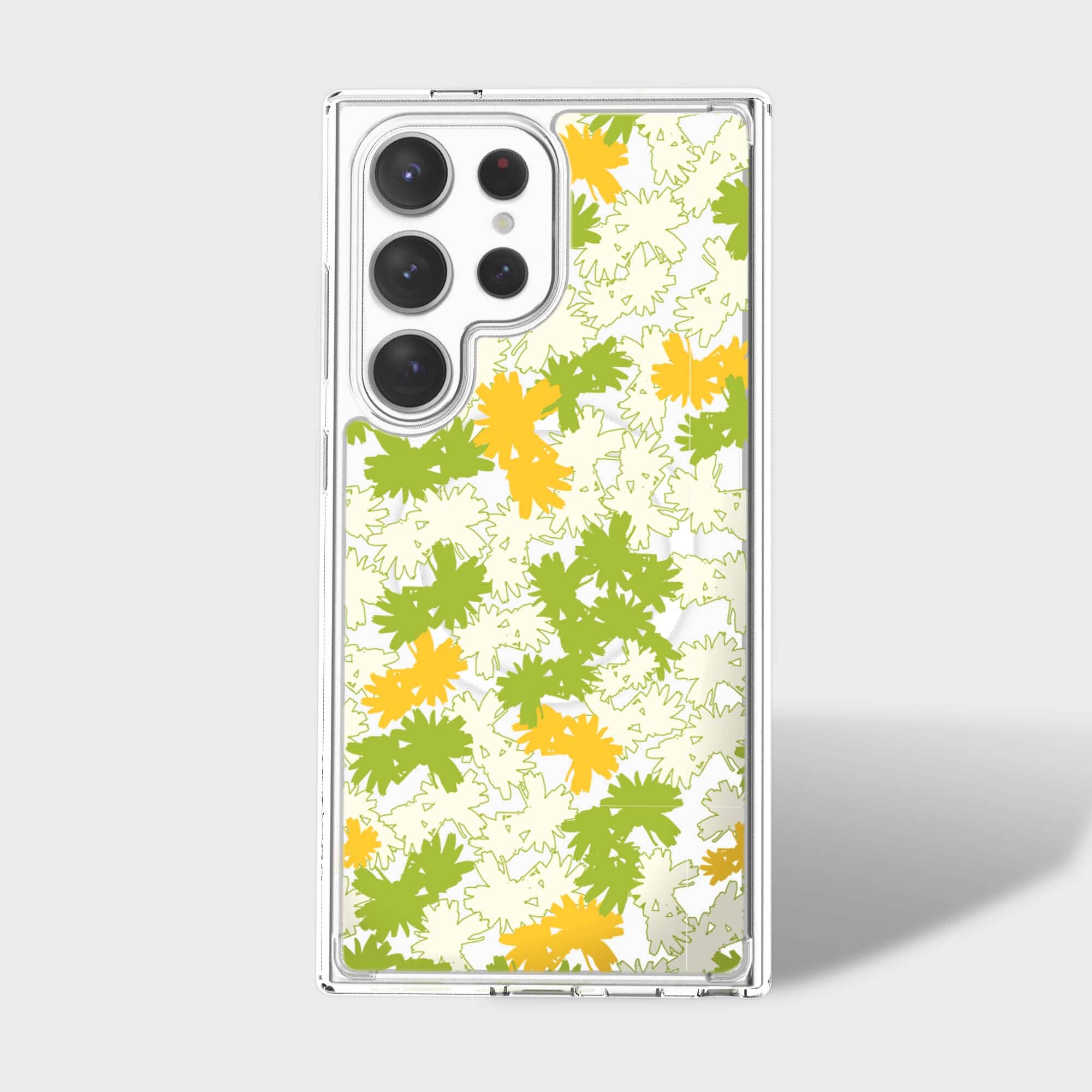 Samsung Galaxy S24 Ultra Clear Case - Yellow Dandelion Design