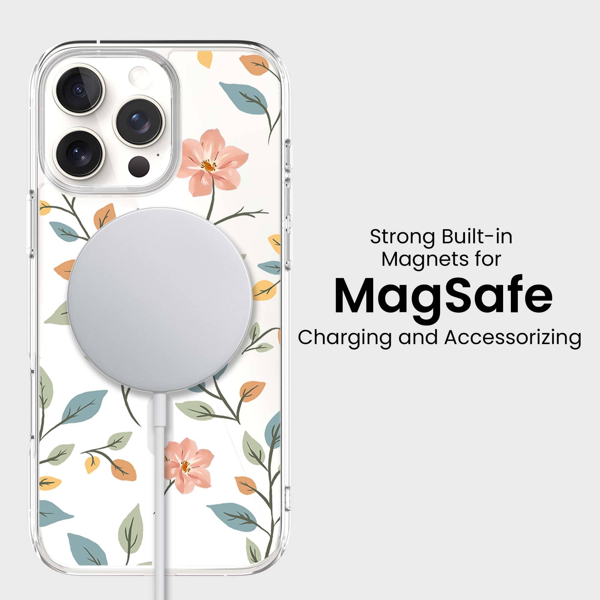 MagSafe iPhone 16 Pro Easter Floral Clear Case