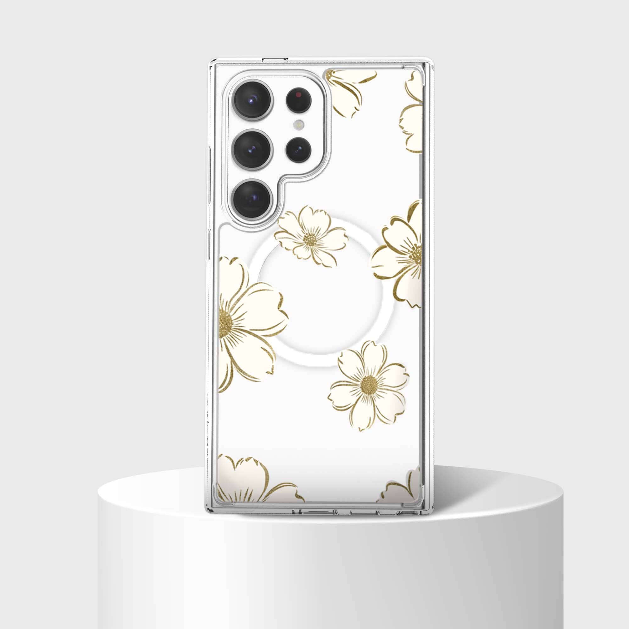 Samsung Galaxy S25 Ultra Gold Pattern Clear Case