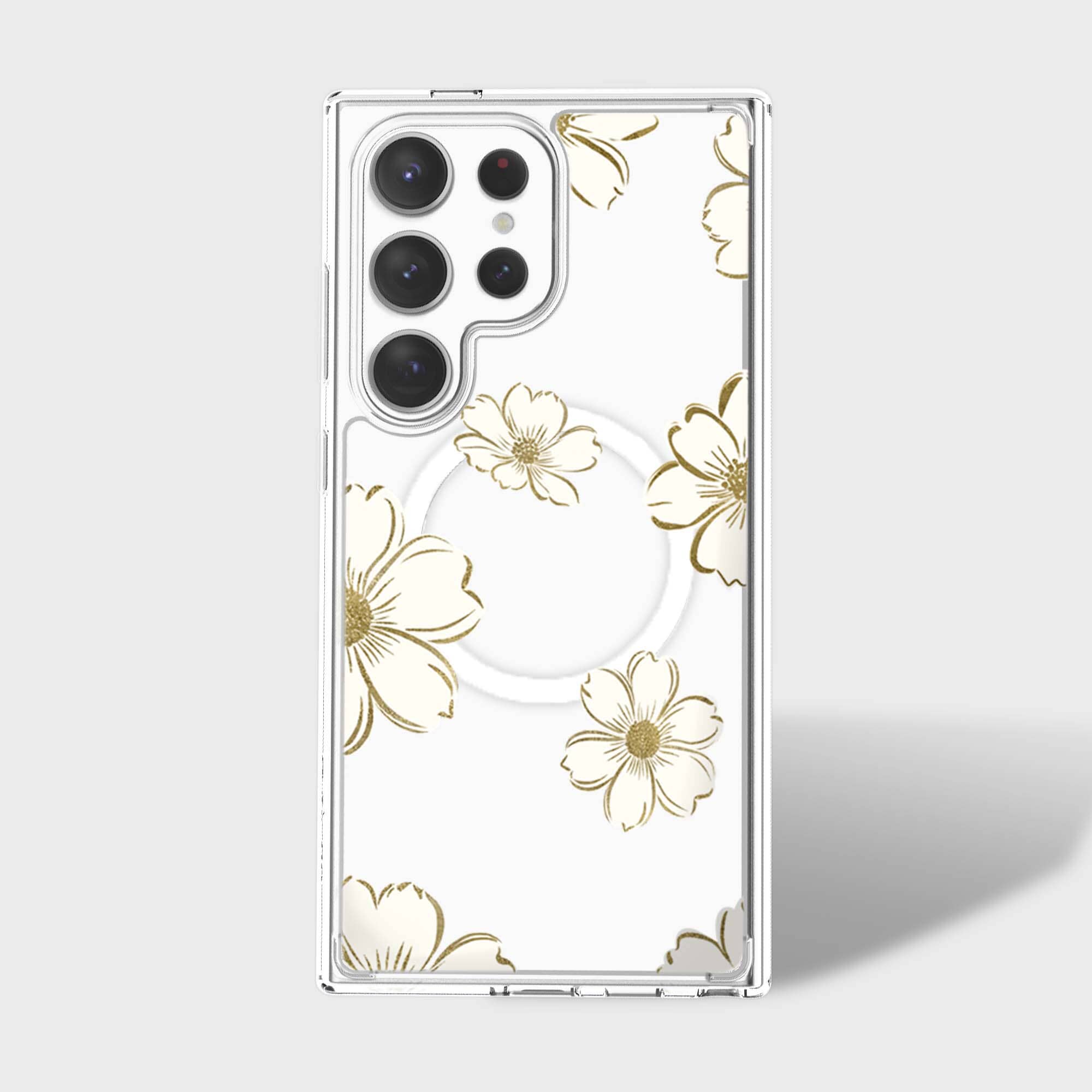 Samsung Galaxy S25 Ultra Gold Pattern Clear Case