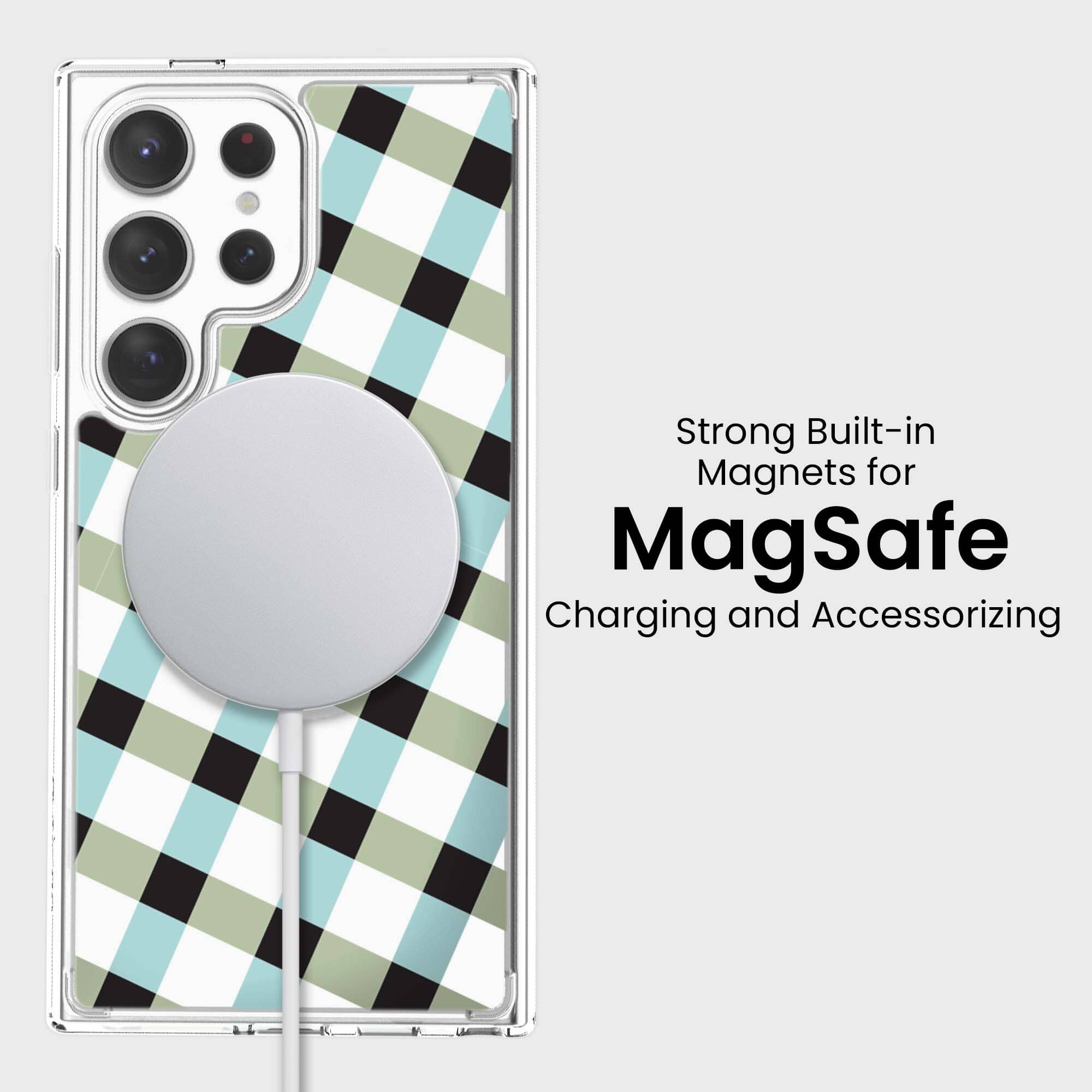 Samsung Galaxy S24 Ultra Clear Case - Dark Lattice Design