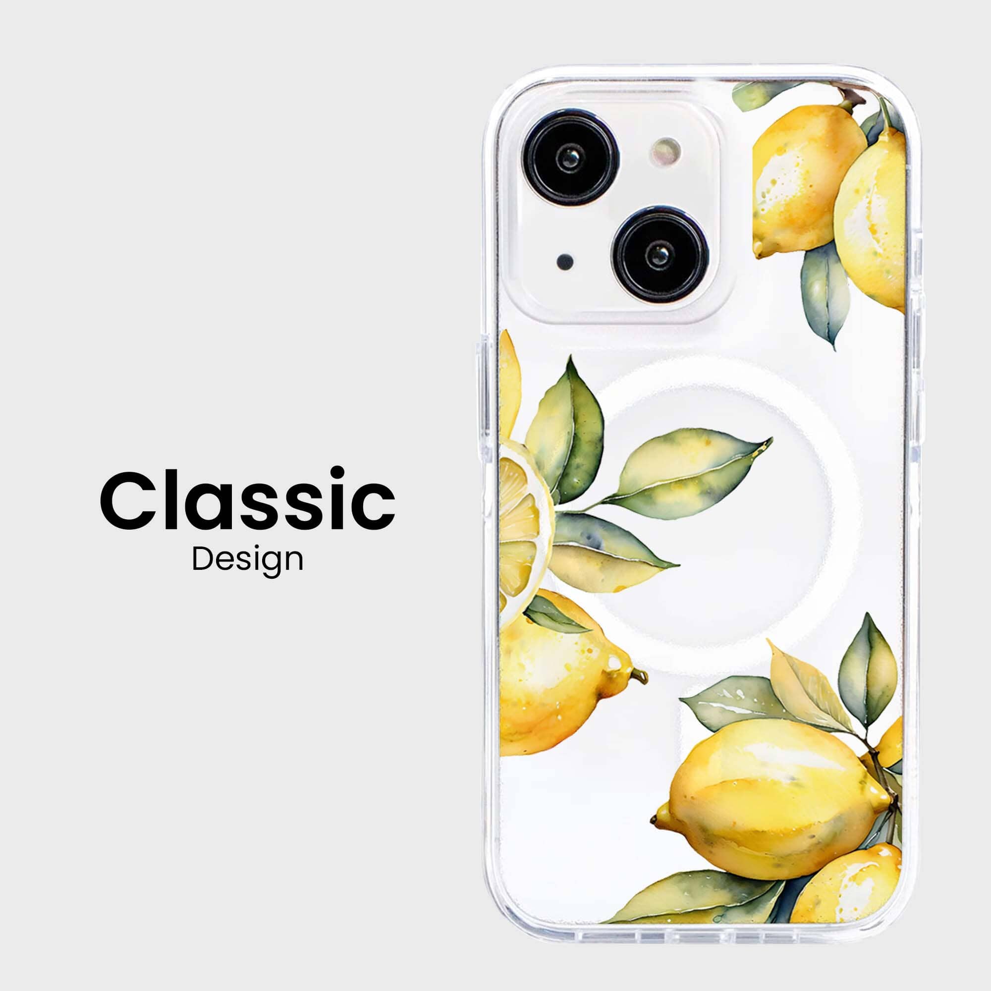 MagSafe iPhone 15 Lemons Clear Case