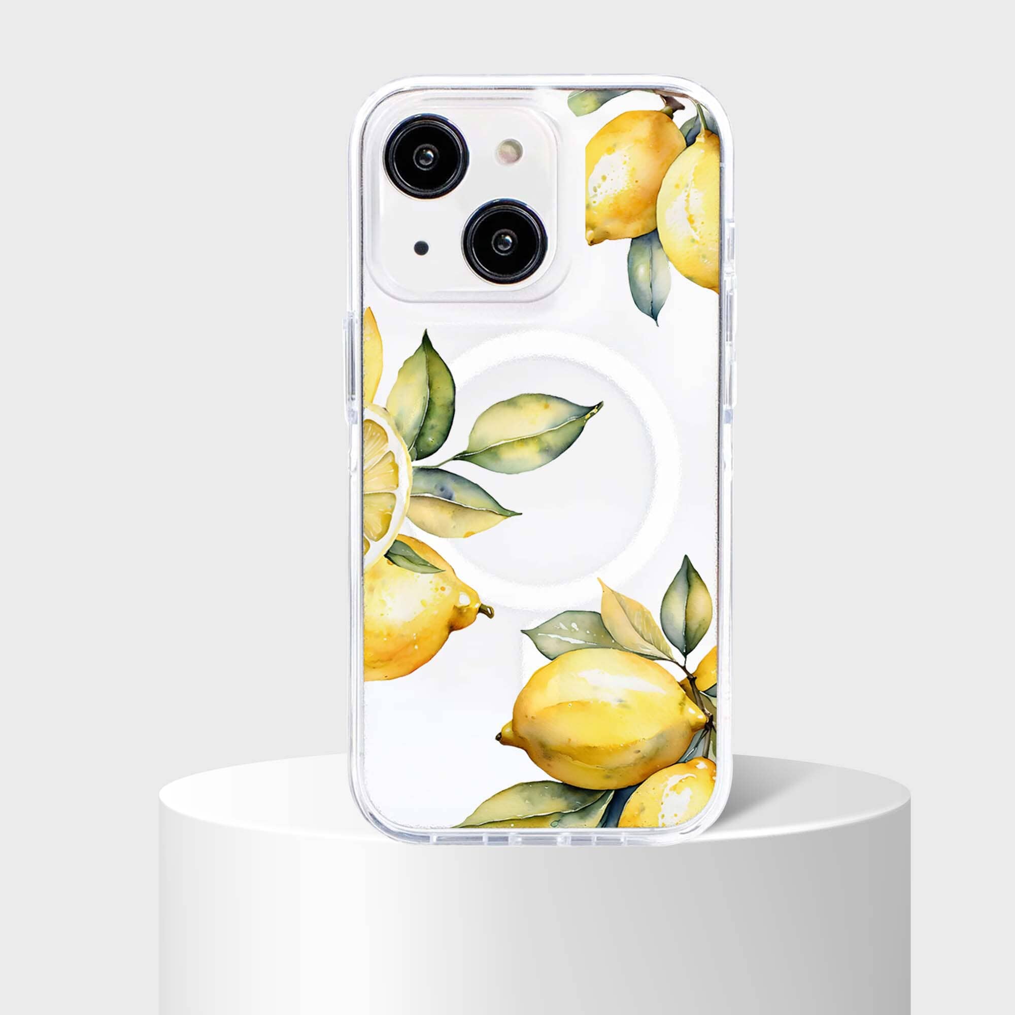 MagSafe iPhone 15 Lemons Clear Case