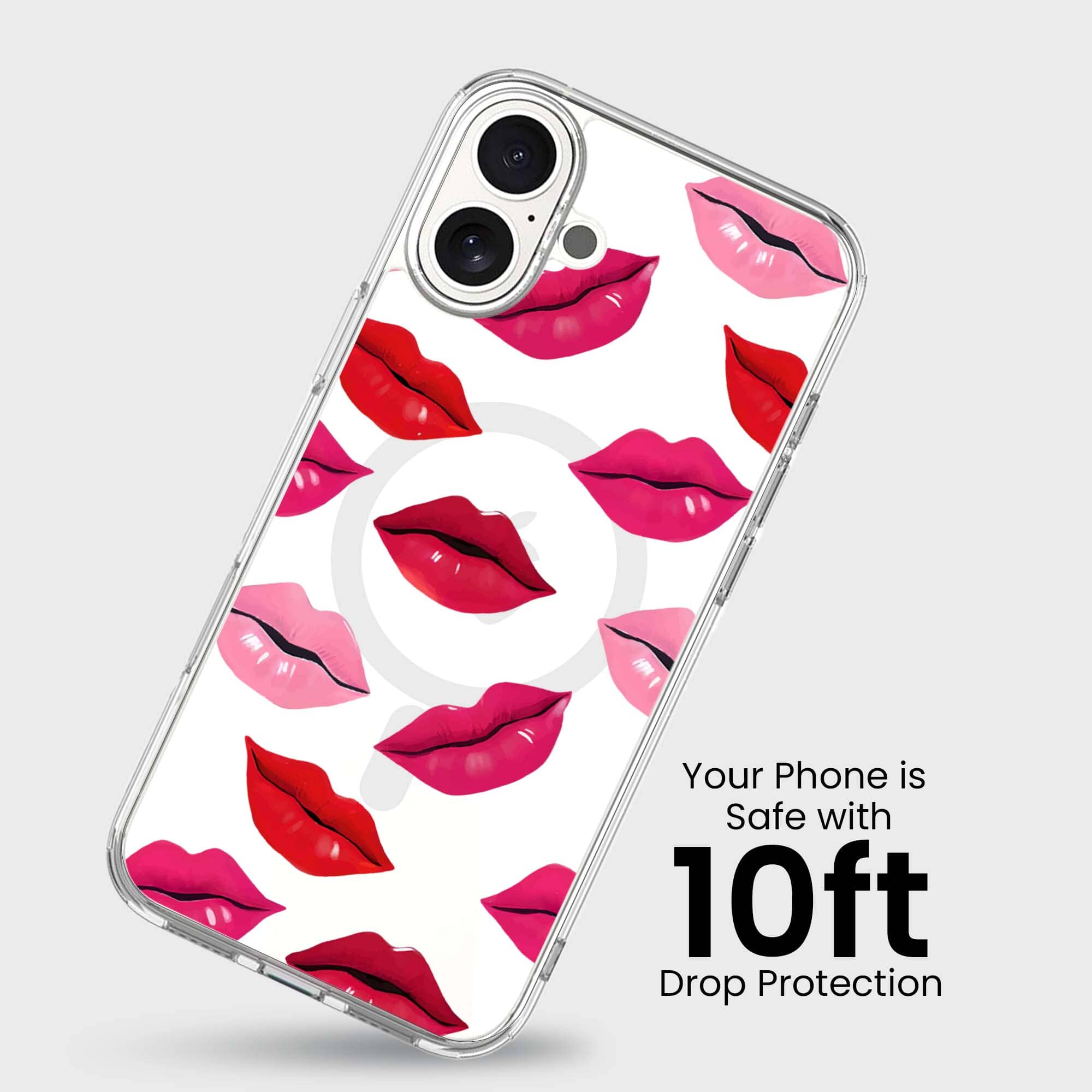 MagSafe iPhone 16 Lips Design Clear Case
