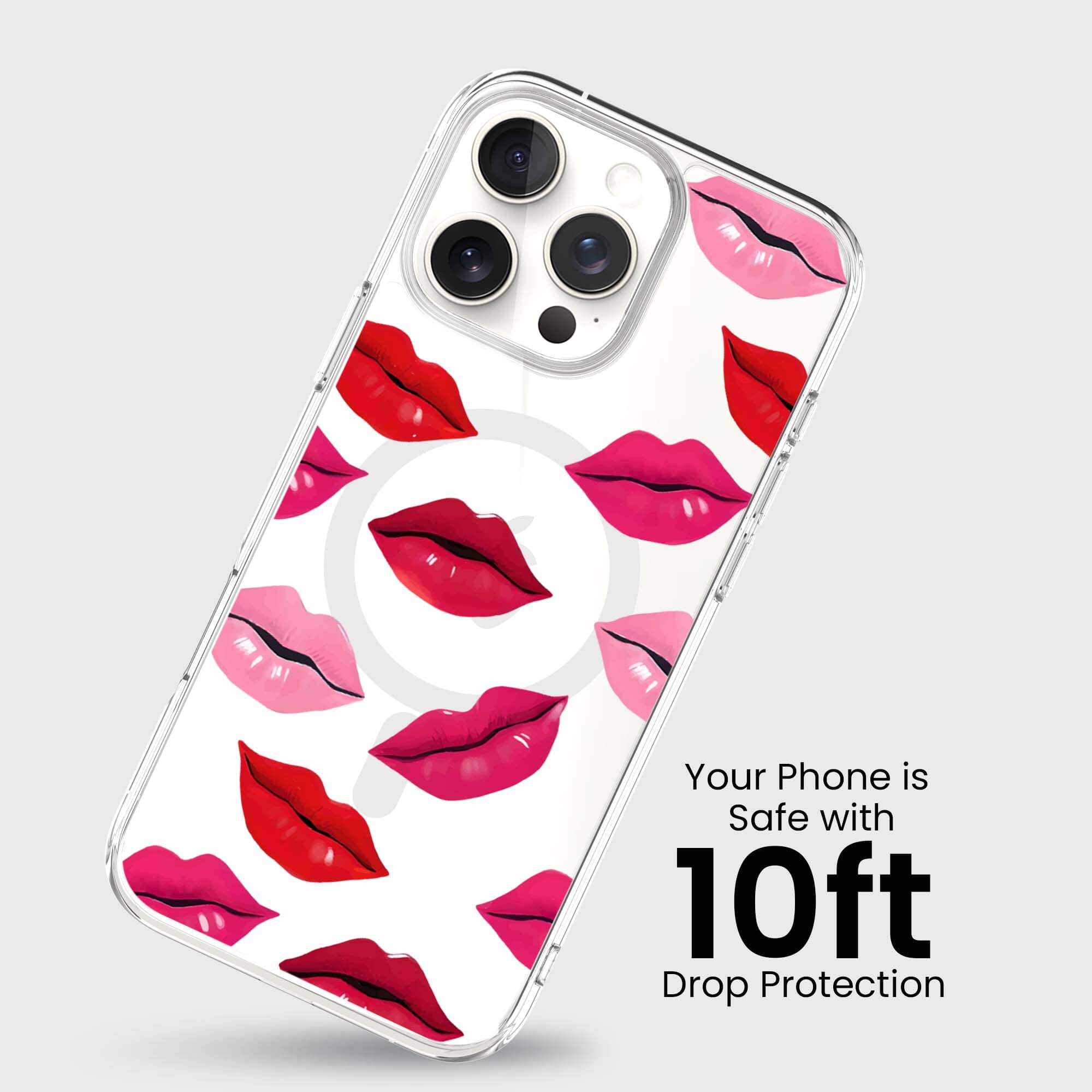 MagSafe iPhone 16 Pro Max Lips Design Clear Case