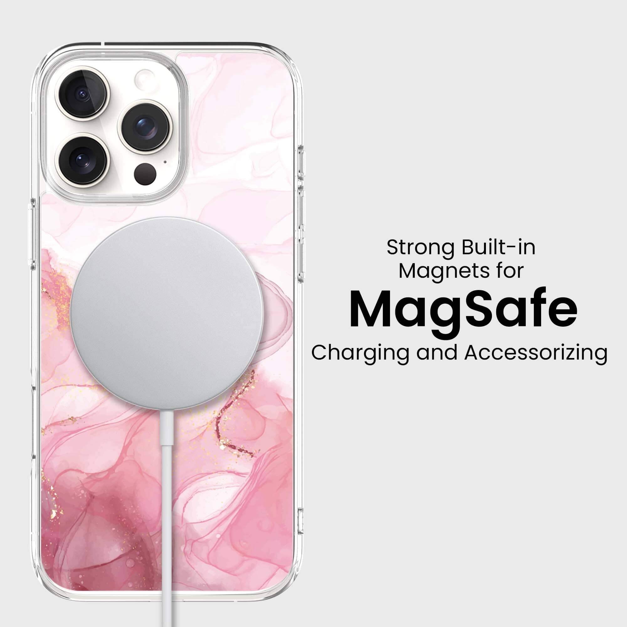 iPhone 16 Pro Max Case With MagSafe - Pink Marble