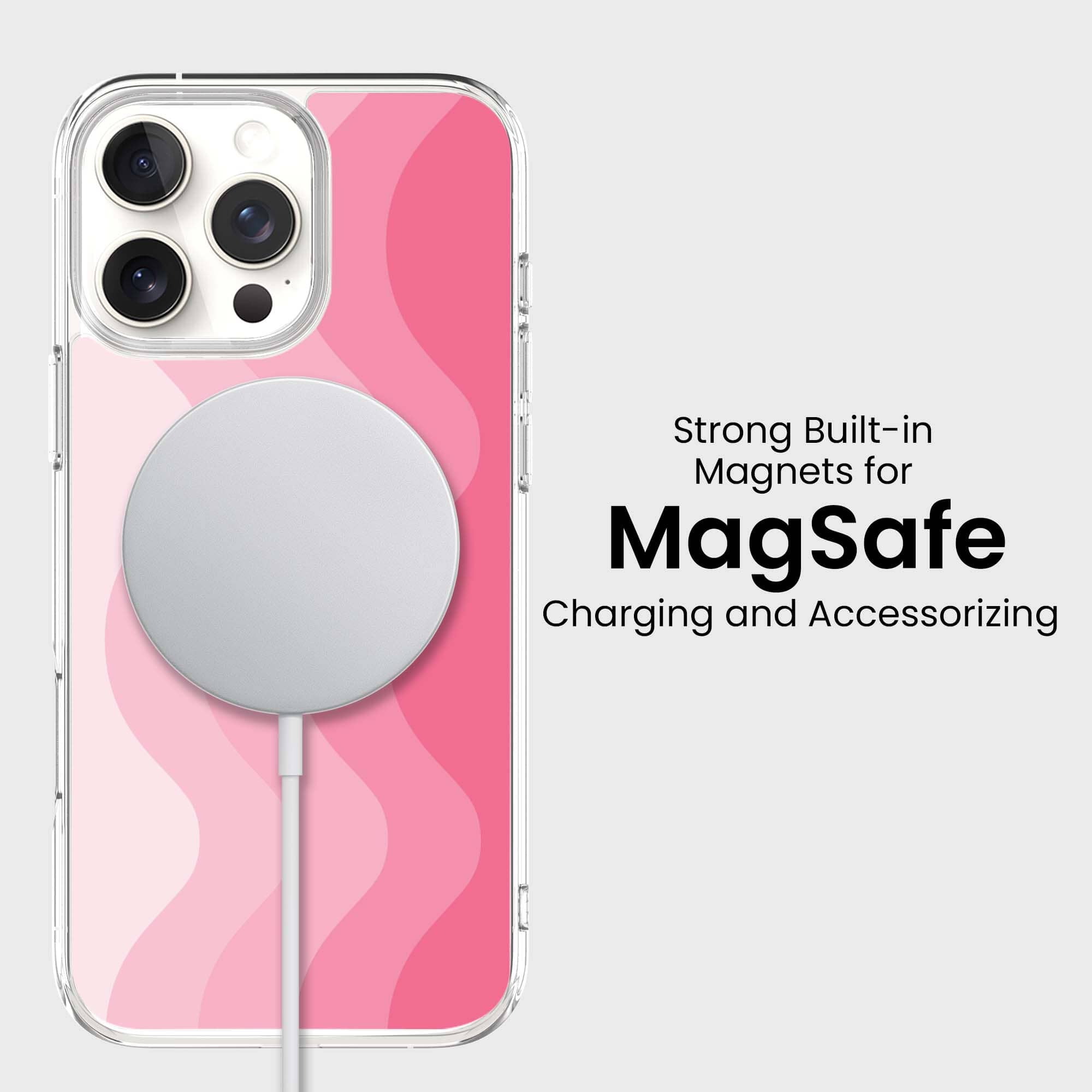 MagSafe iPhone 16 Pro Max Pink Wave Case
