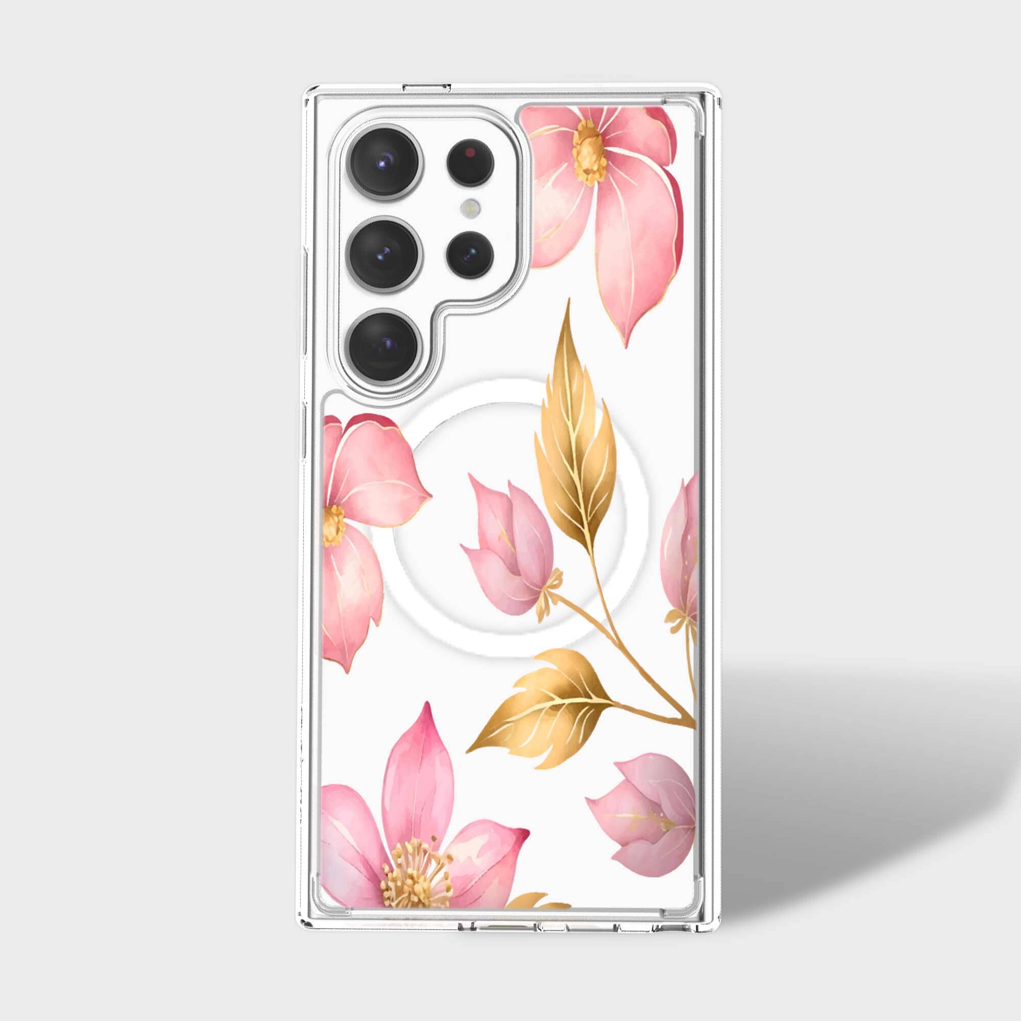 Samsung Galaxy S24 Ultra Pink Wildflower Clear Case Caseco Inc Samsung Galaxy S24 Ultra Pink Wildflower Clear Case Caseco Inc