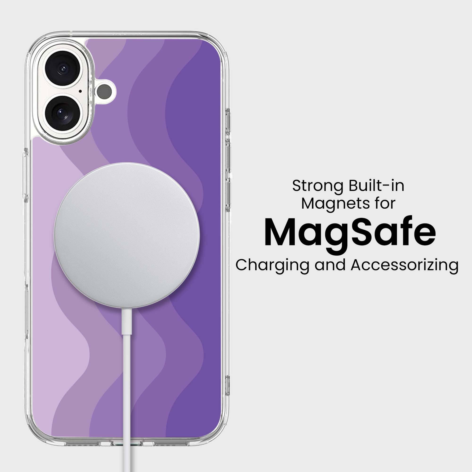 iPhone 16 Case With MagSafe - Purple Wave