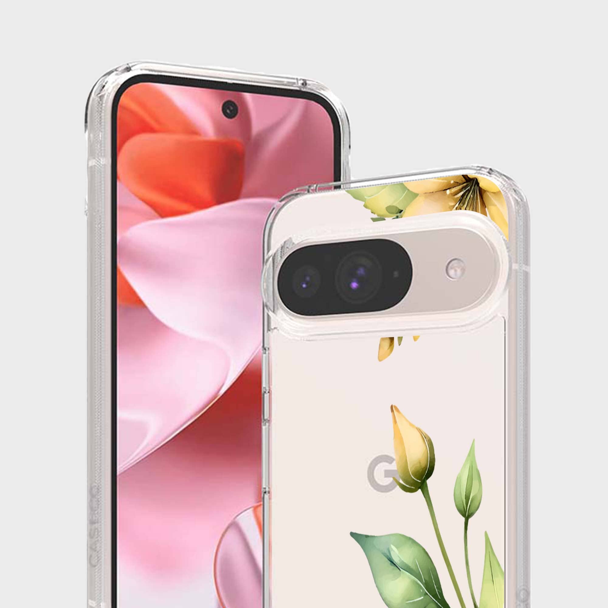 Google Pixel 9 Yellow Wildflower Clear Case