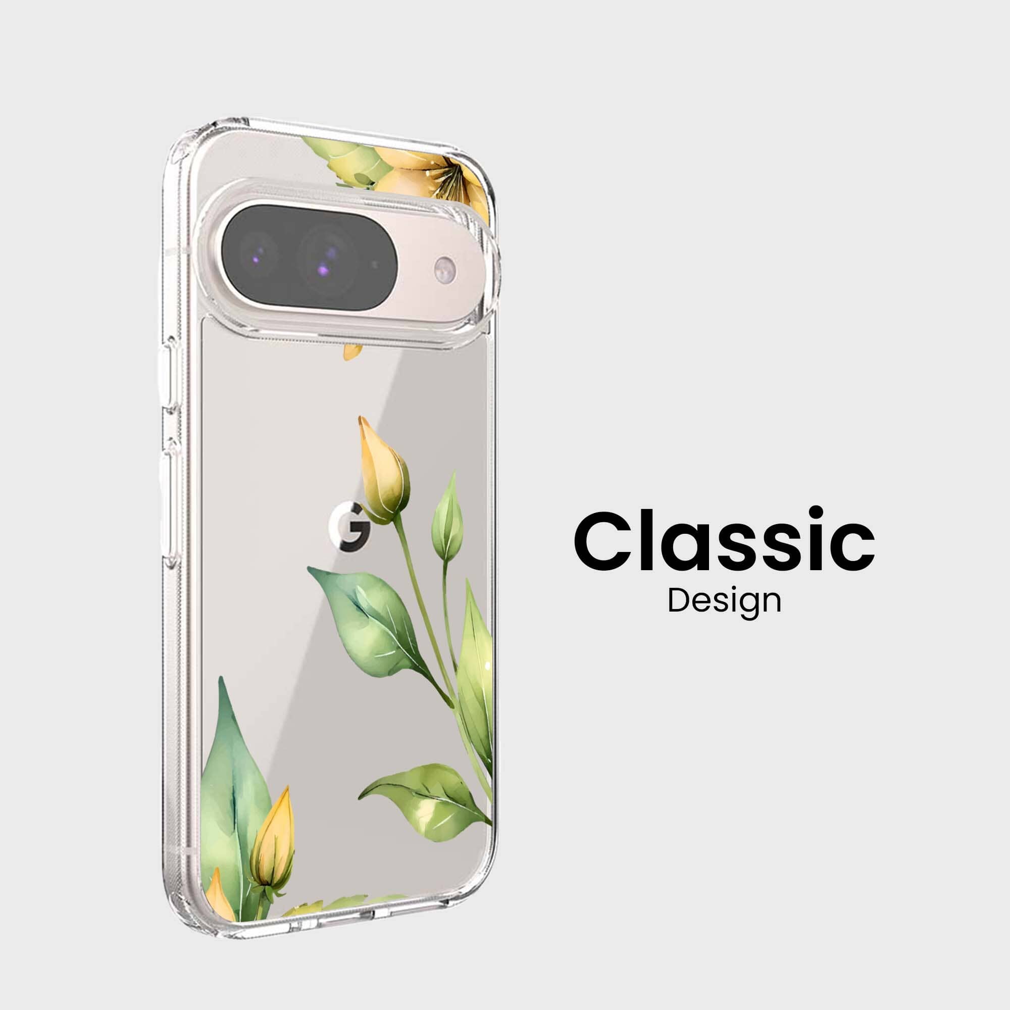 Google Pixel 9 Yellow Wildflower Clear Case