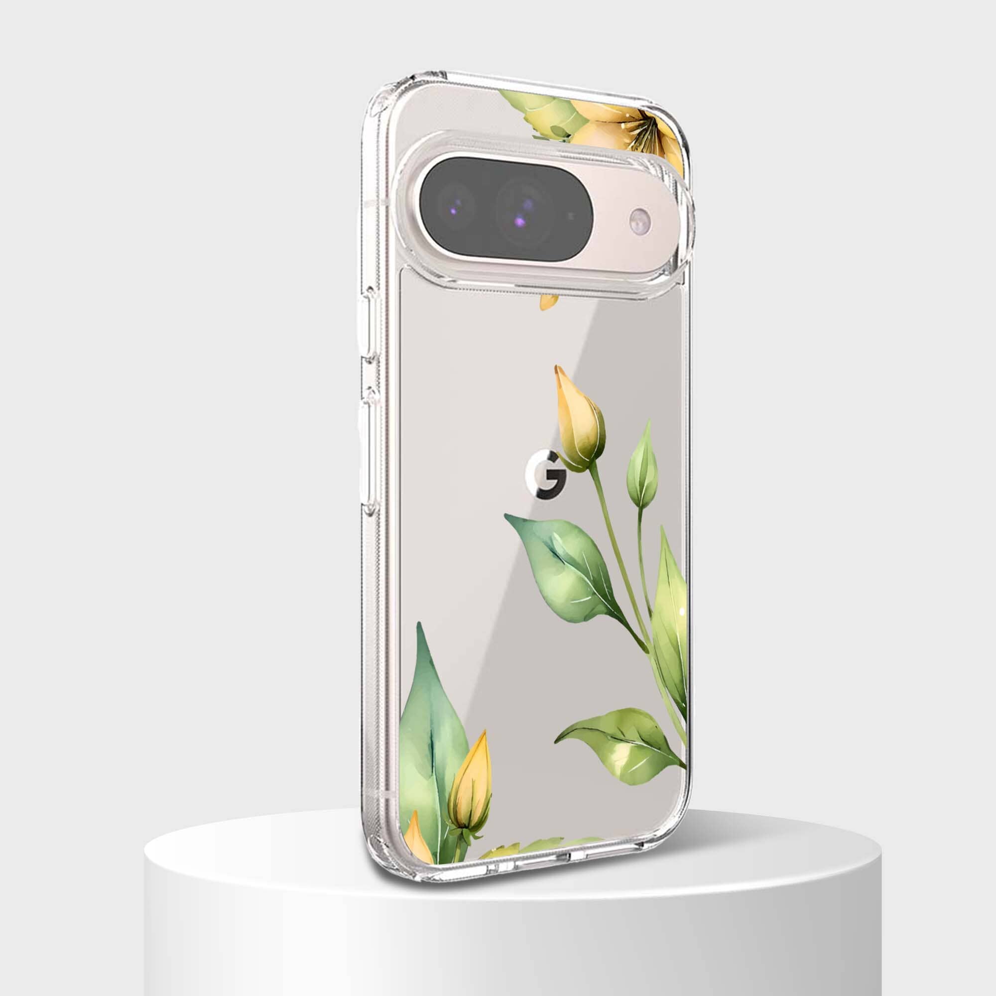 Google Pixel 9 Yellow Wildflower Clear Case