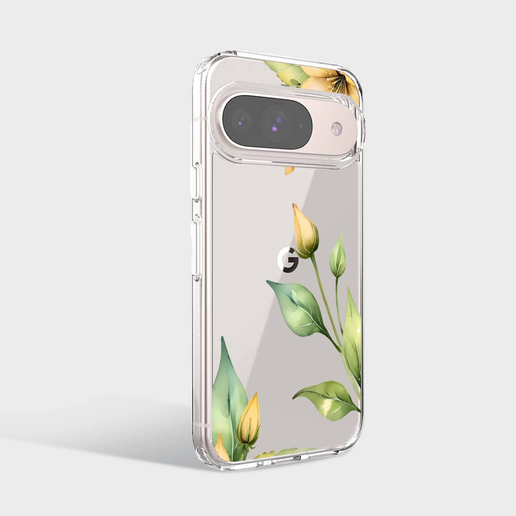 Google Pixel 9 Yellow Wildflower Clear Case