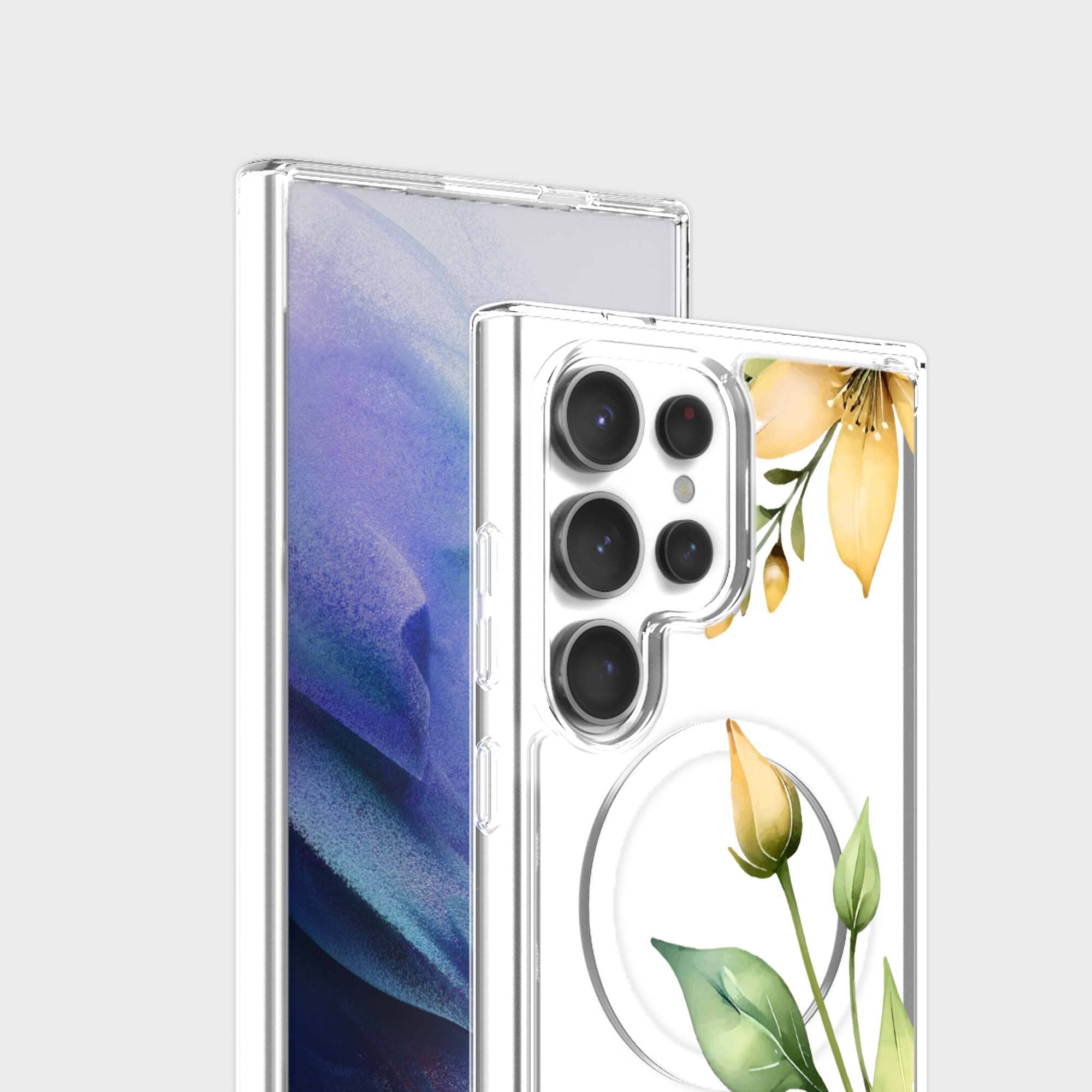Samsung Galaxy S25 Ultra Yellow Wildflower Clear Case