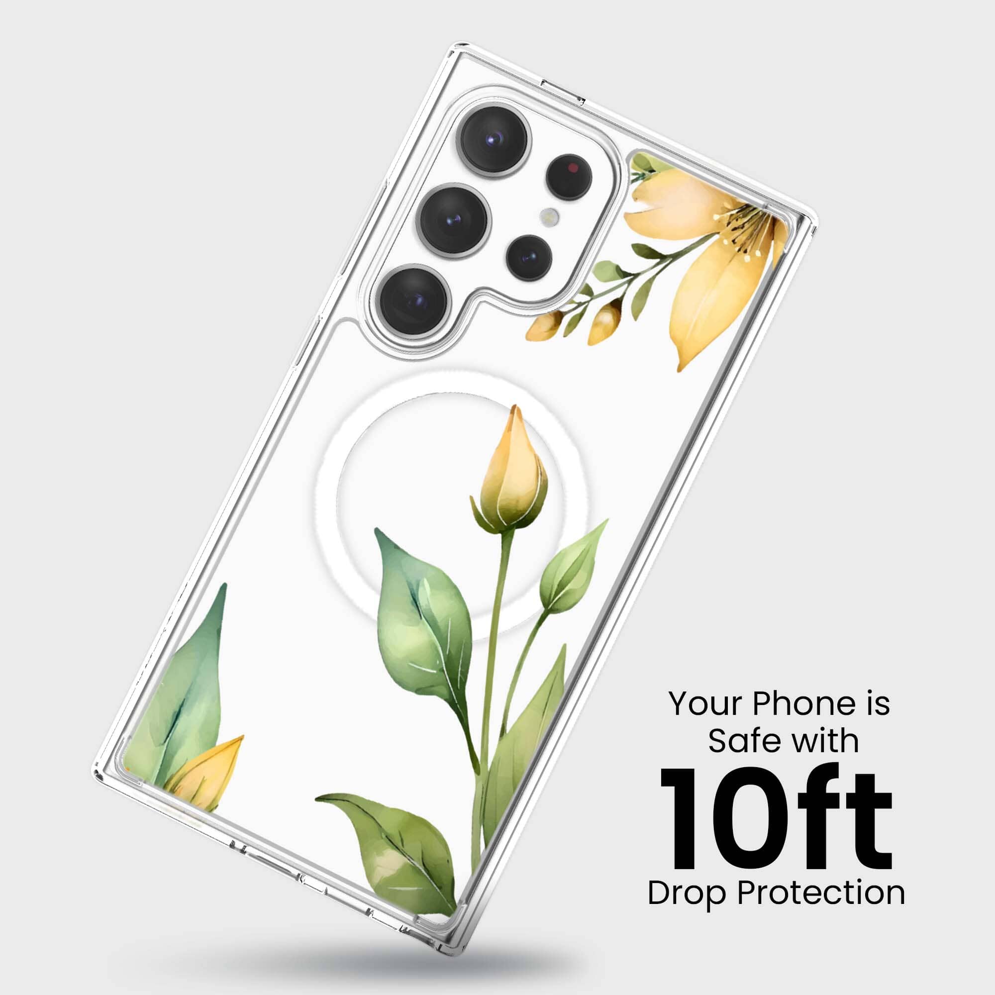 Samsung Galaxy S25 Ultra Yellow Wildflower Clear Case