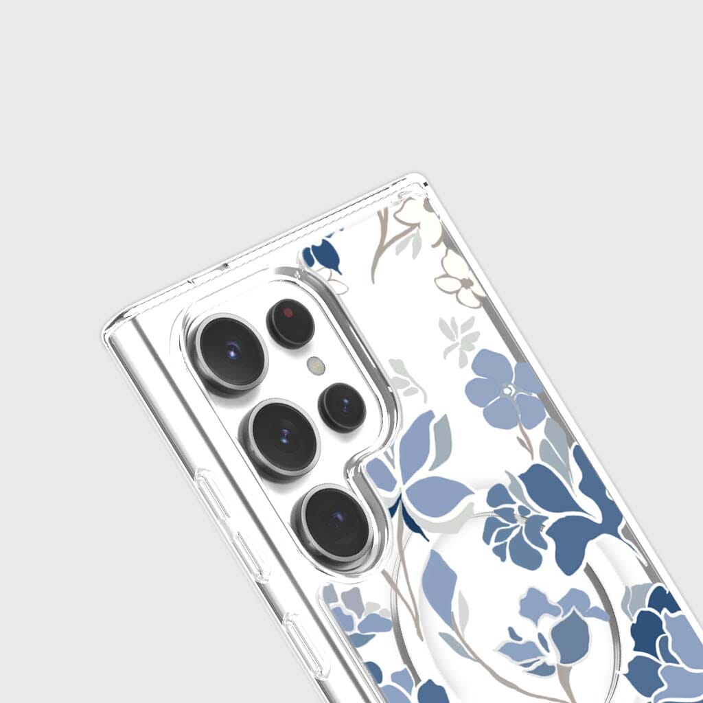 Samsung Galaxy S25 Ultra Blue Pattern Clear Case