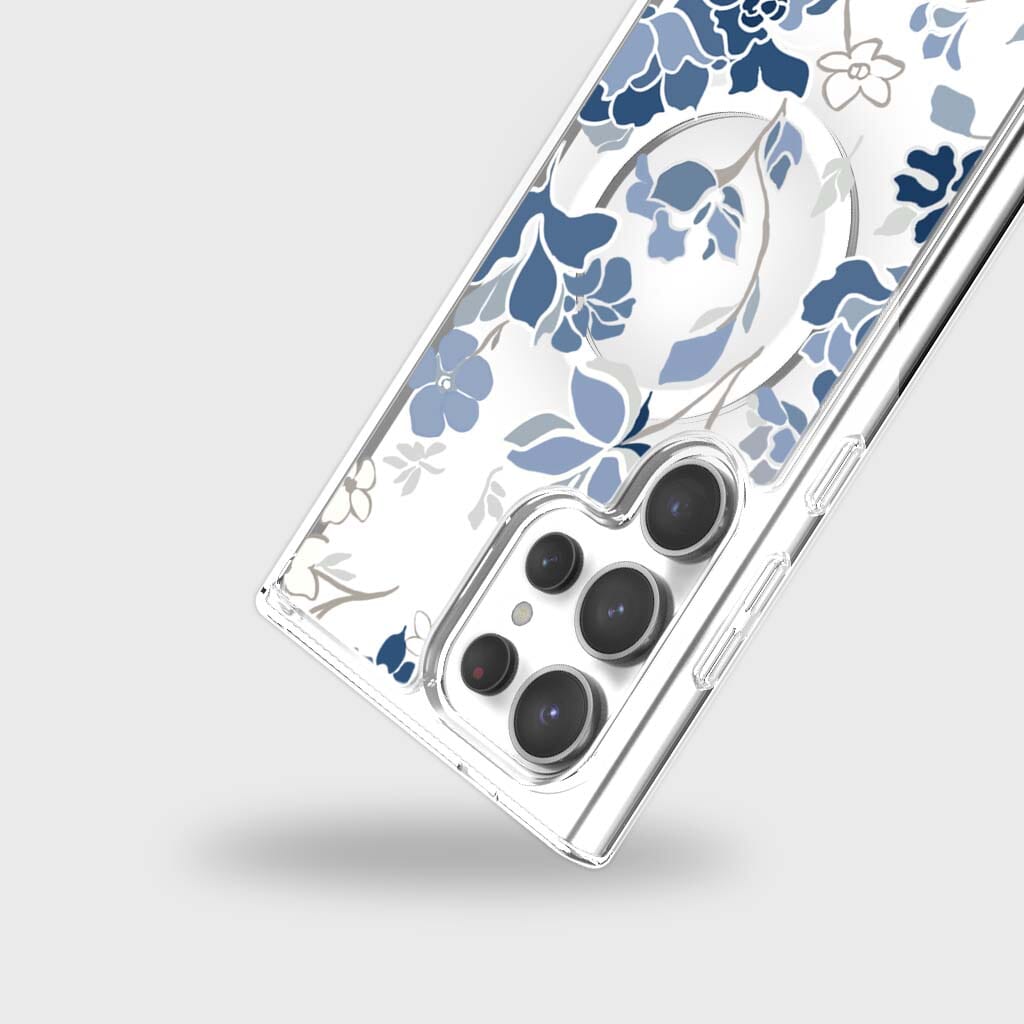 Samsung Galaxy S25 Ultra Blue Pattern Clear Case