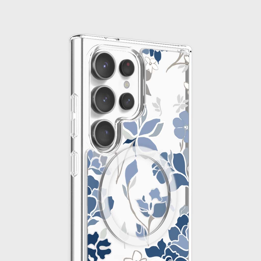 Samsung Galaxy S25 Ultra Blue Pattern Clear Case