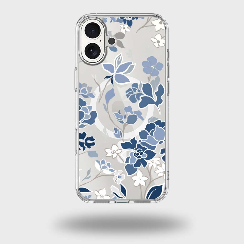 MagSafe iPhone 17 Blue Pattern Clear Case