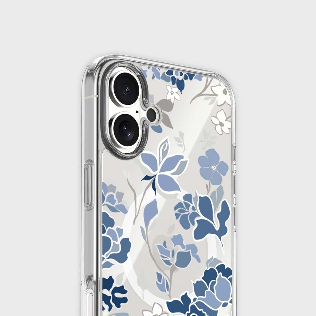 MagSafe iPhone 17 Blue Pattern Clear Case