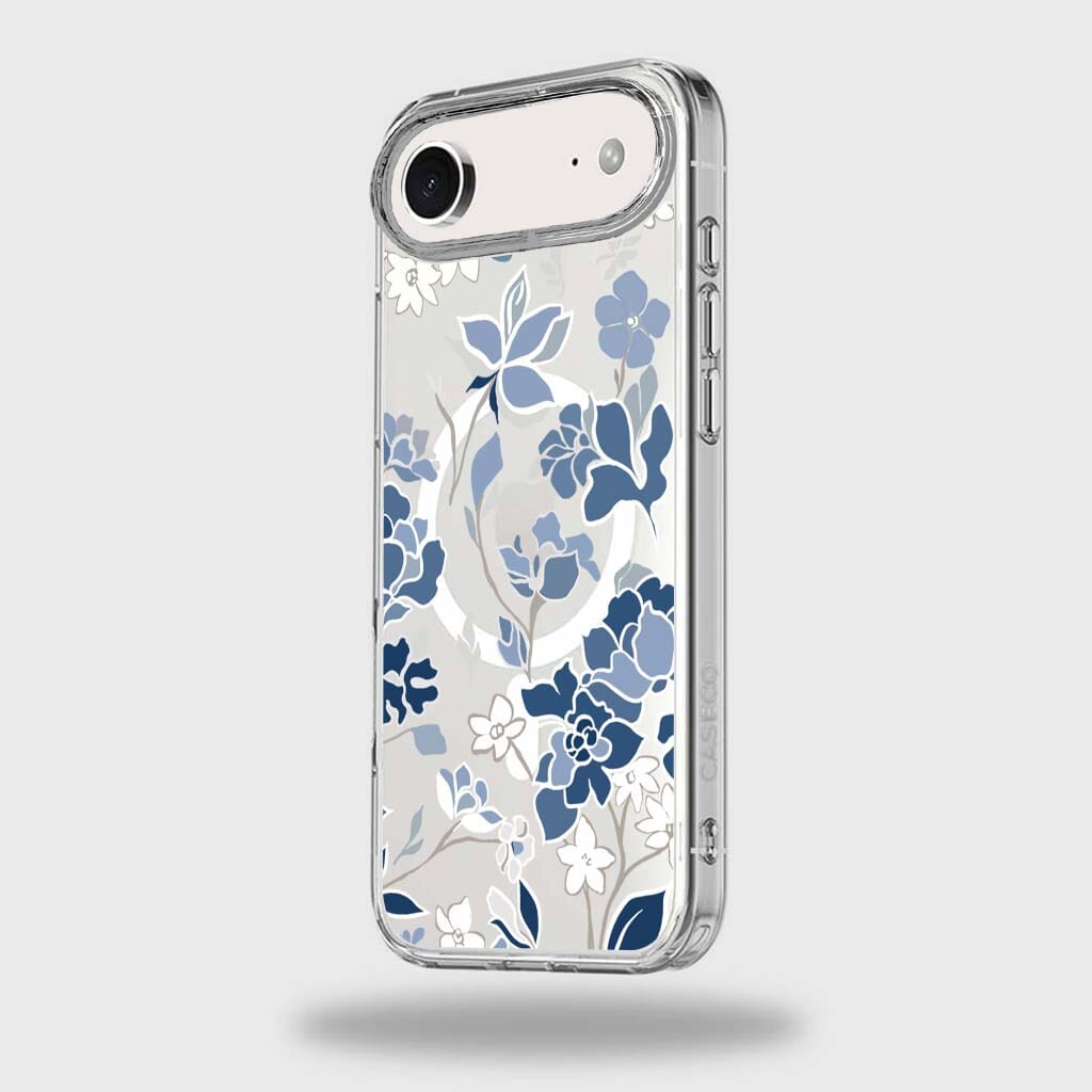 iPhone Air Blue Pattern Clear Case With MagSafe