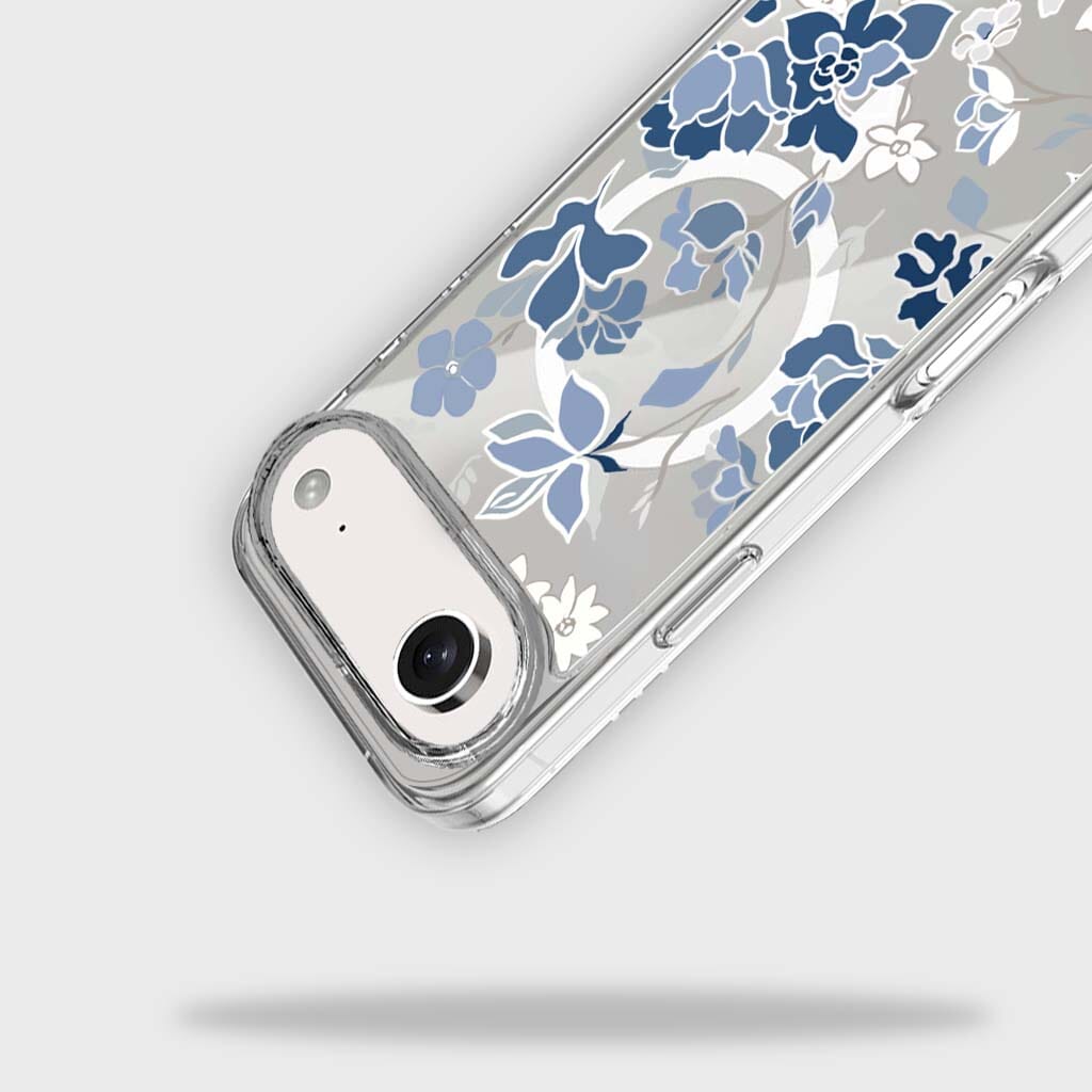 iPhone Air Blue Pattern Clear Case With MagSafe