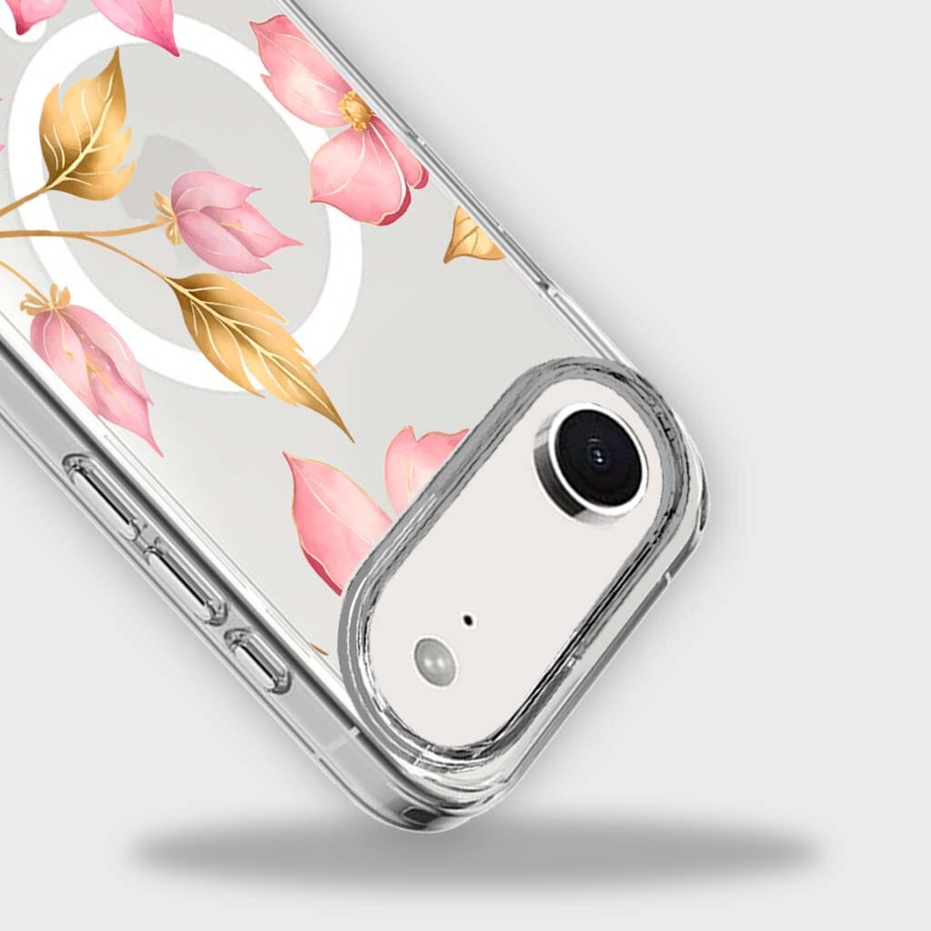 iPhone Air Pink Wildflower Clear Case With MagSafe