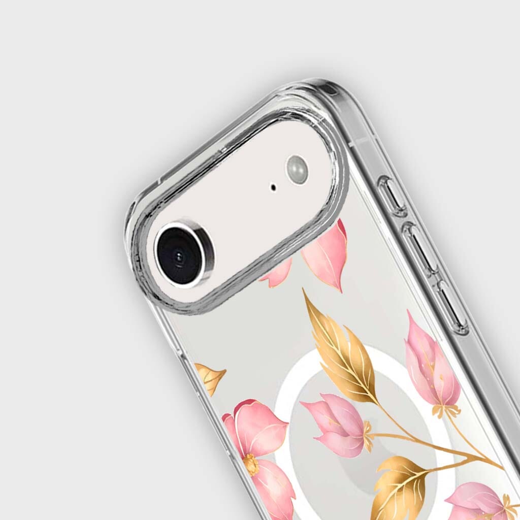 iPhone Air Pink Wildflower Clear Case With MagSafe