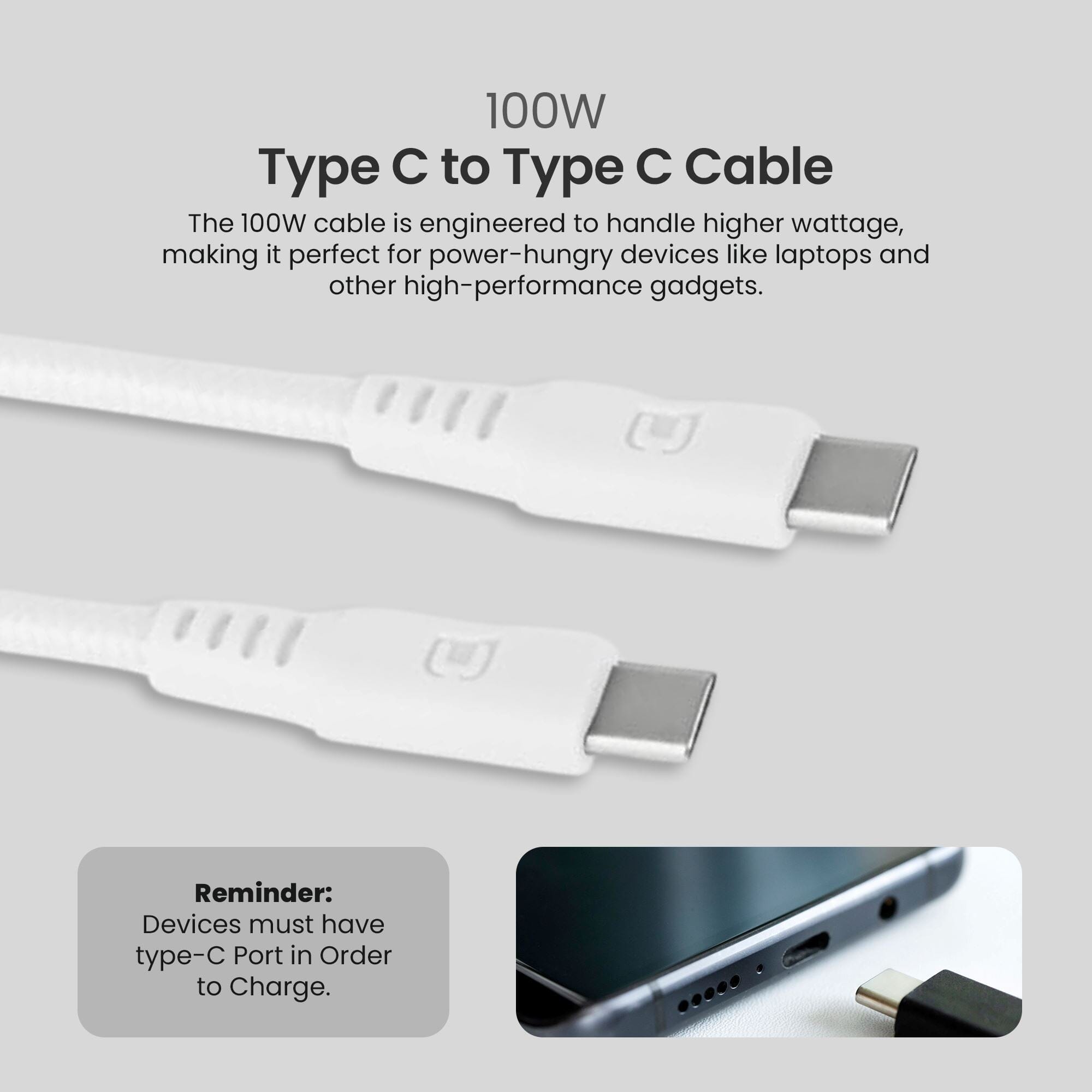 GaN 30W Wall Charger with 100W Type C to Type C Cable
