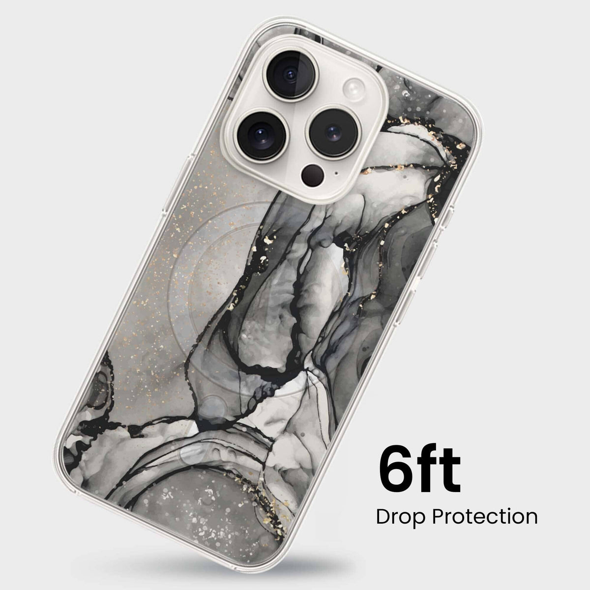 iPhone 15 Pro Max Case With MagSafe - Black Marble