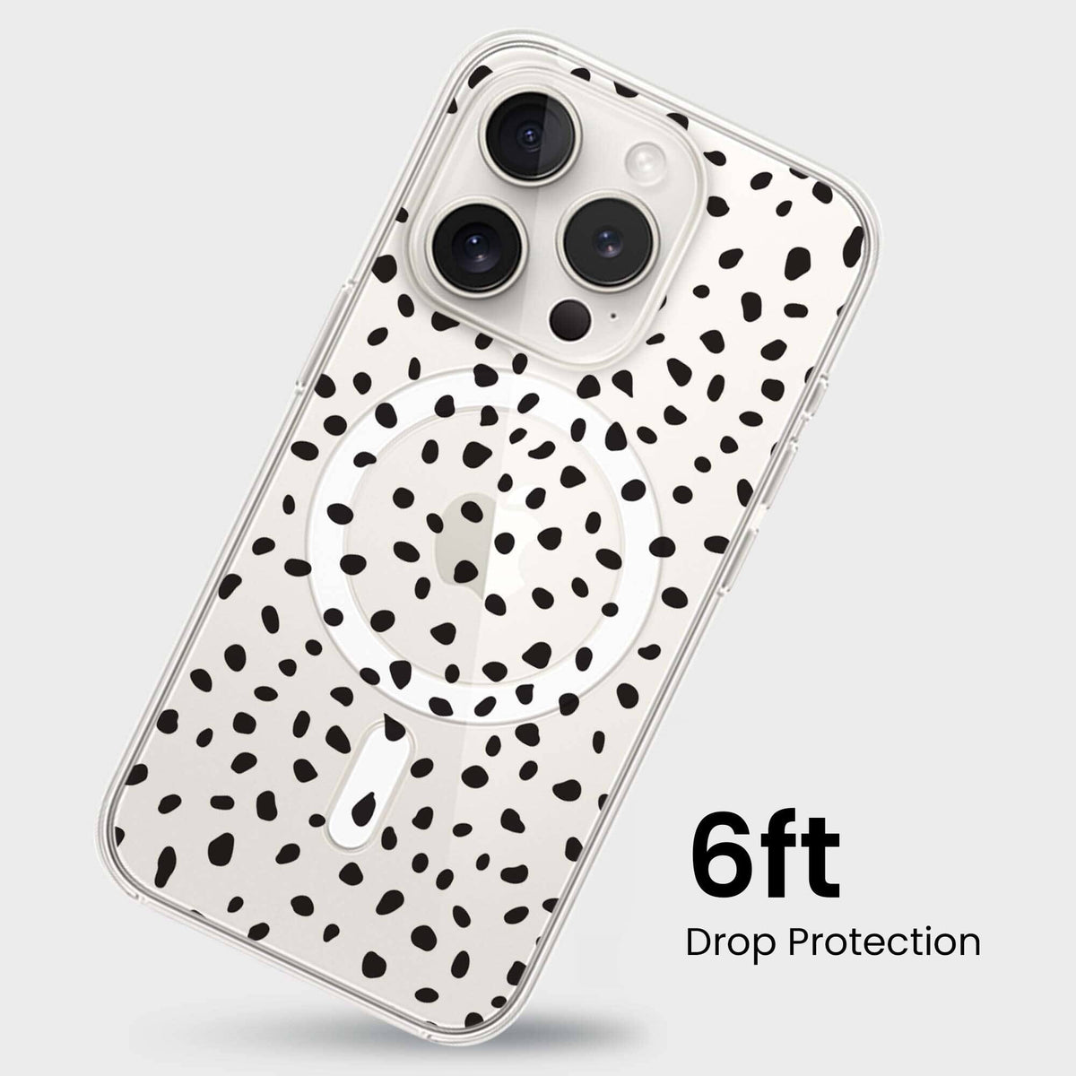 iPhone 15 Pro Max Case With MagSafe - White Polka