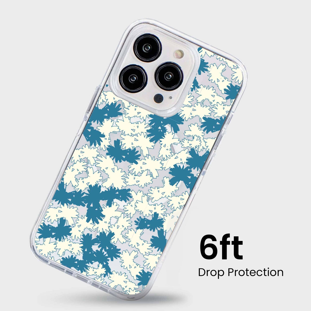 iPhone 15 Pro Clear Case - Blue Dandelion Design