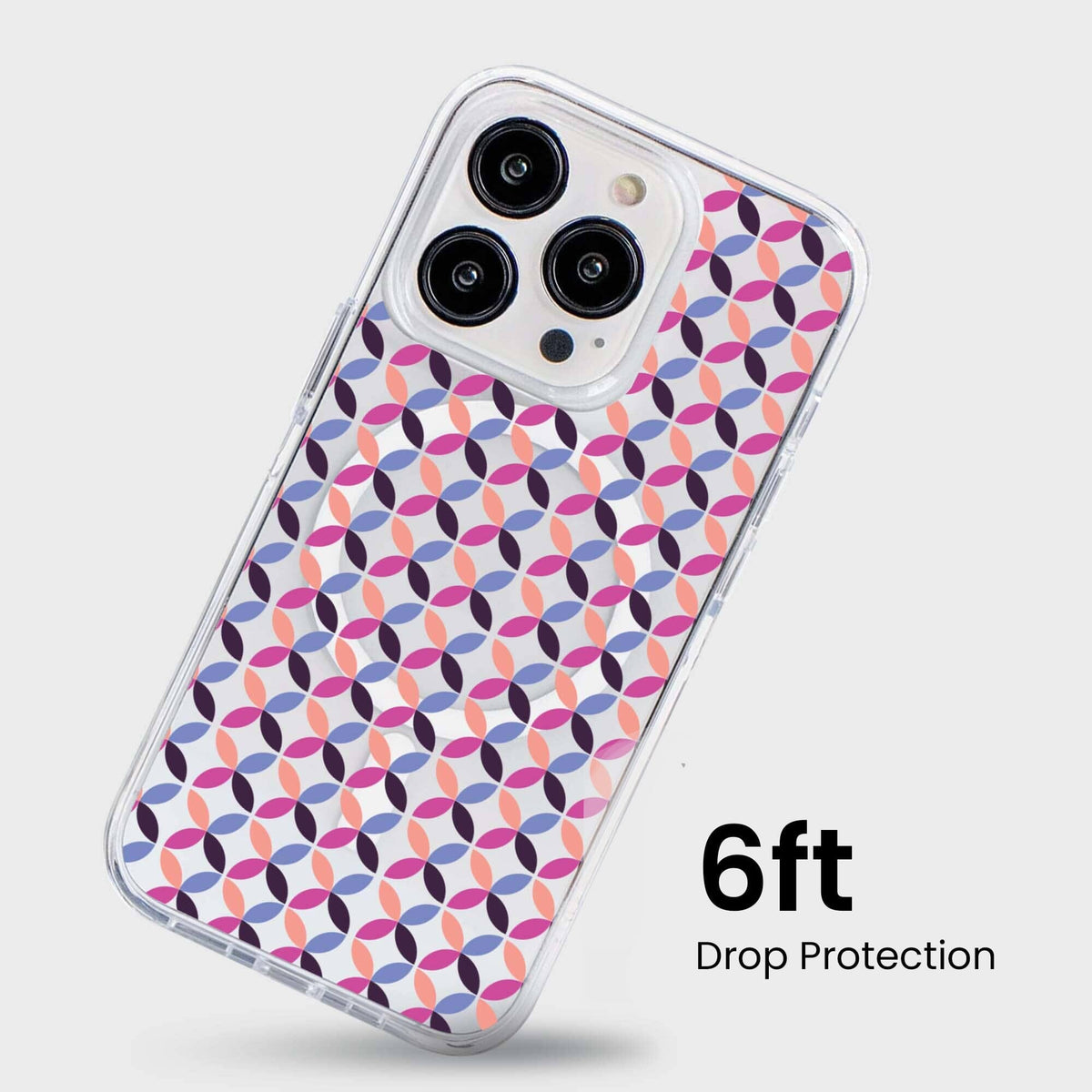iPhone 15 Pro Clear Case - Pink Celestial Petal Design