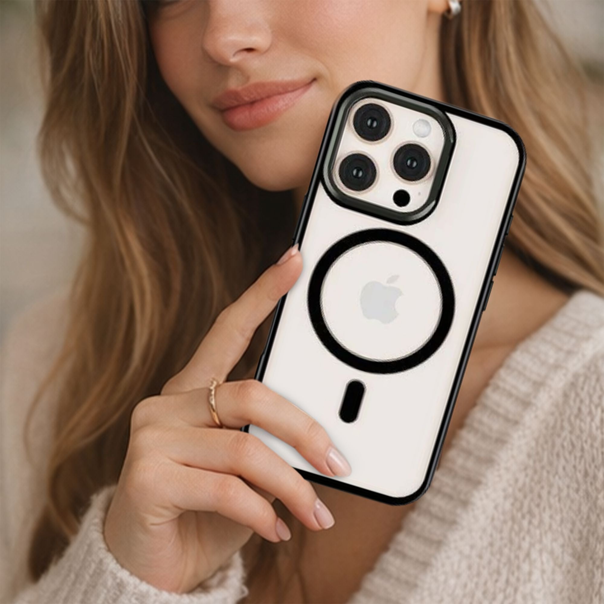 iPhone 16 Pro Max Anti Yellow Clear Case with Camera Kickstand