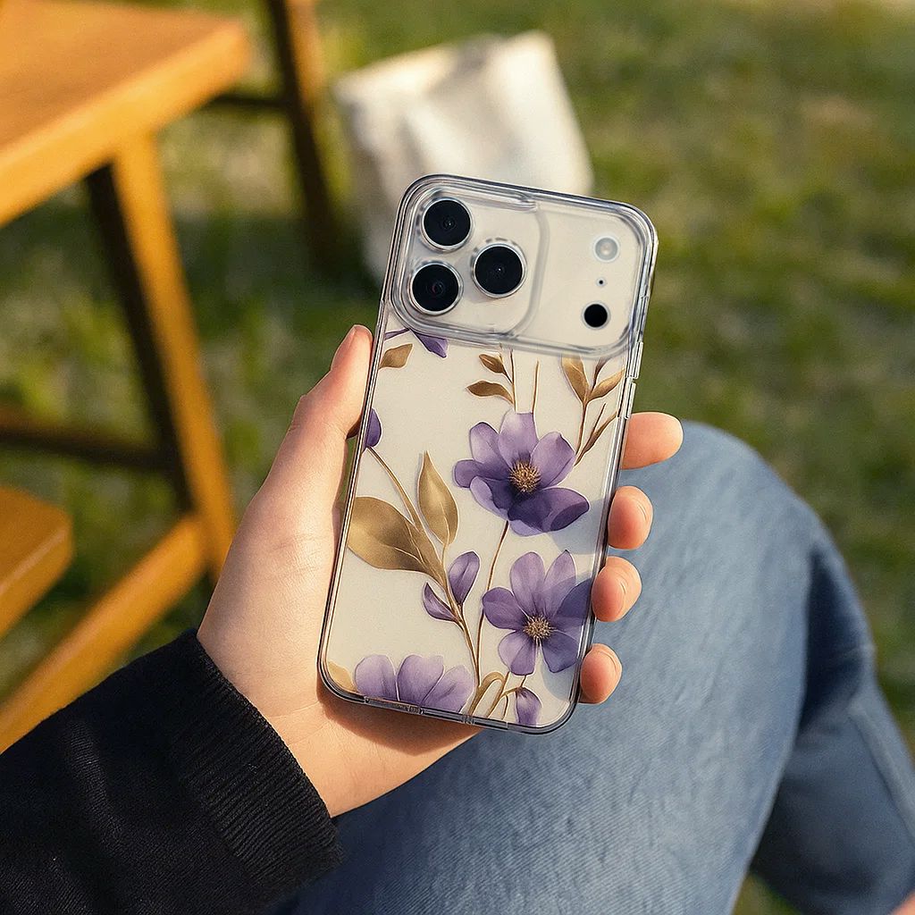 iPhone 17 Pro Max Purple Wildflower Clear Case with MagSafe | 10