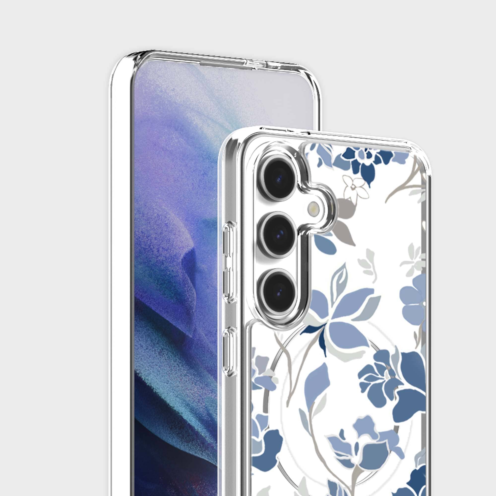 Samsung Galaxy S26 Blue Pattern Clear Case