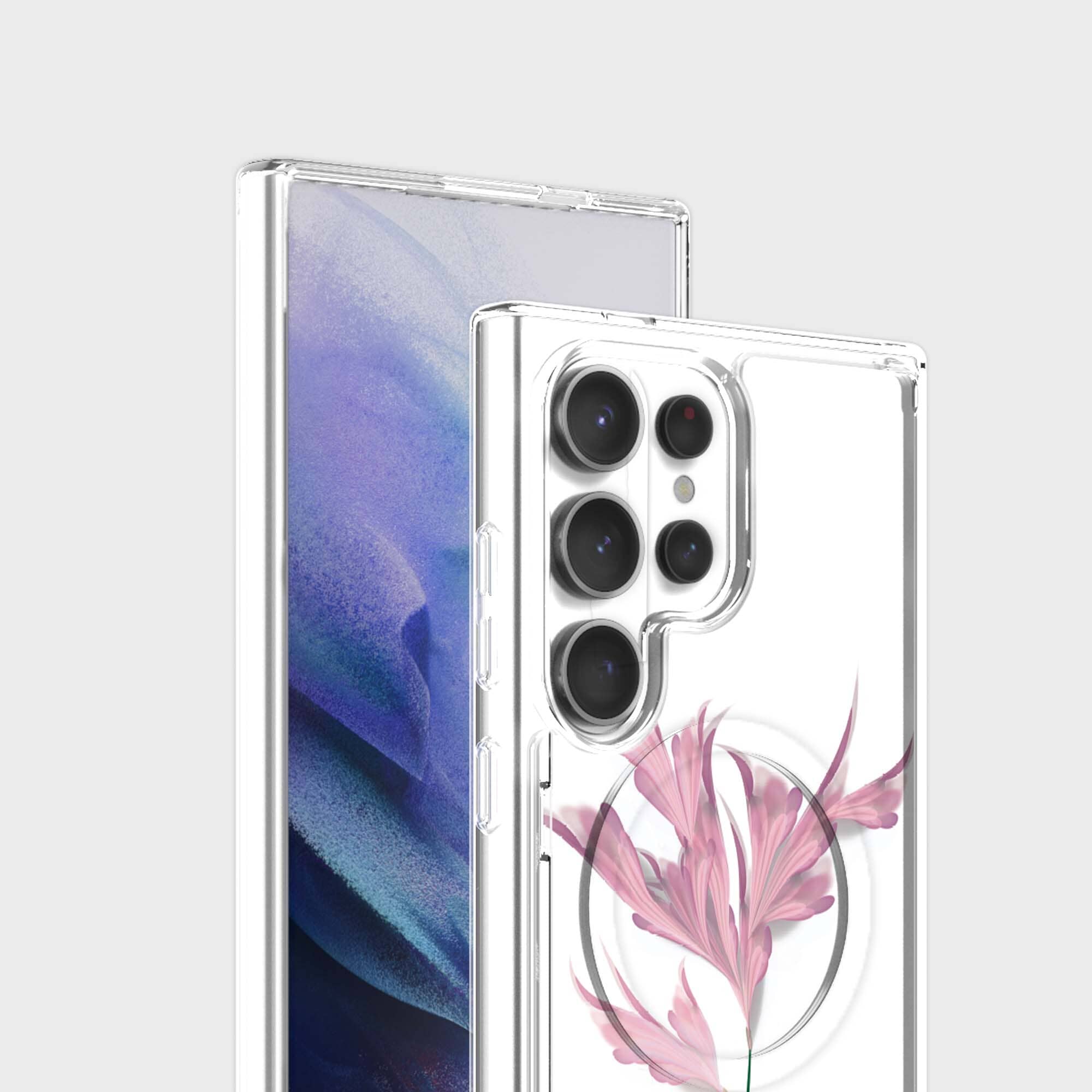 Samsung Galaxy S26 Ultra Clear Design Case - Rose Whisper