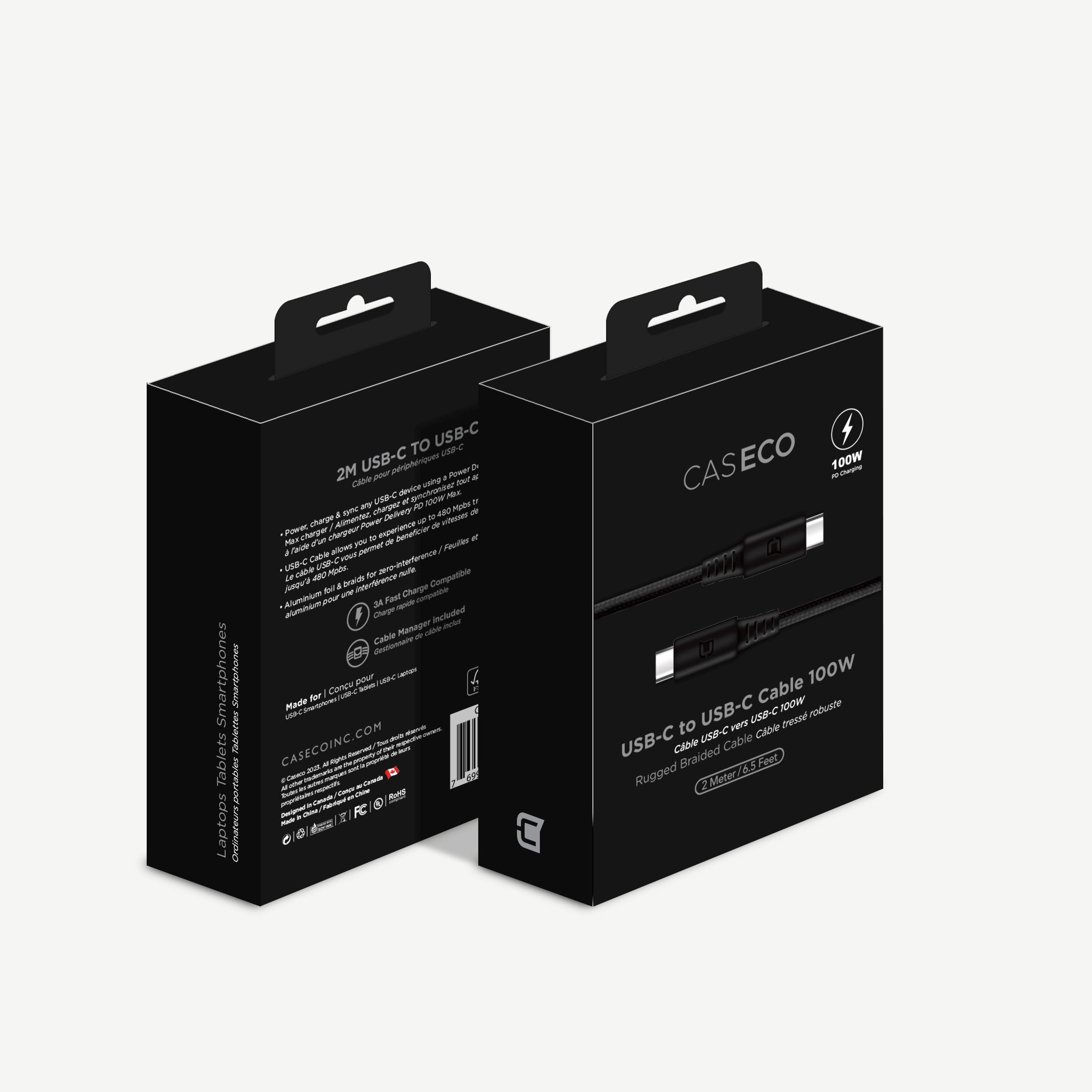 100W USB-C to USB-C Charge Cable (2M) - Black