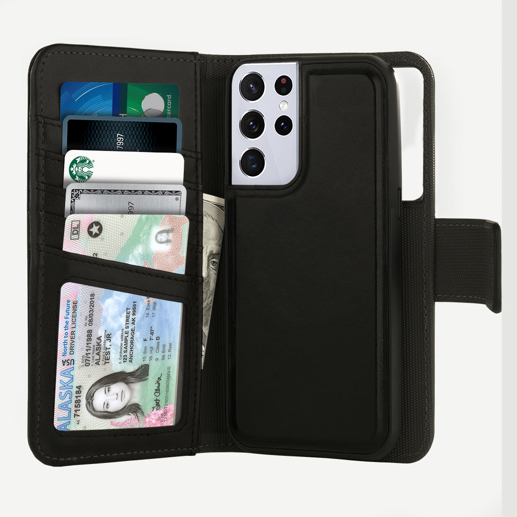 Flex Cover Leather Back Case with Card Holder for Samsung Galaxy