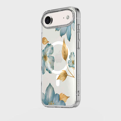 iPhone Air Blue Wildflower Clear Case With MagSafe