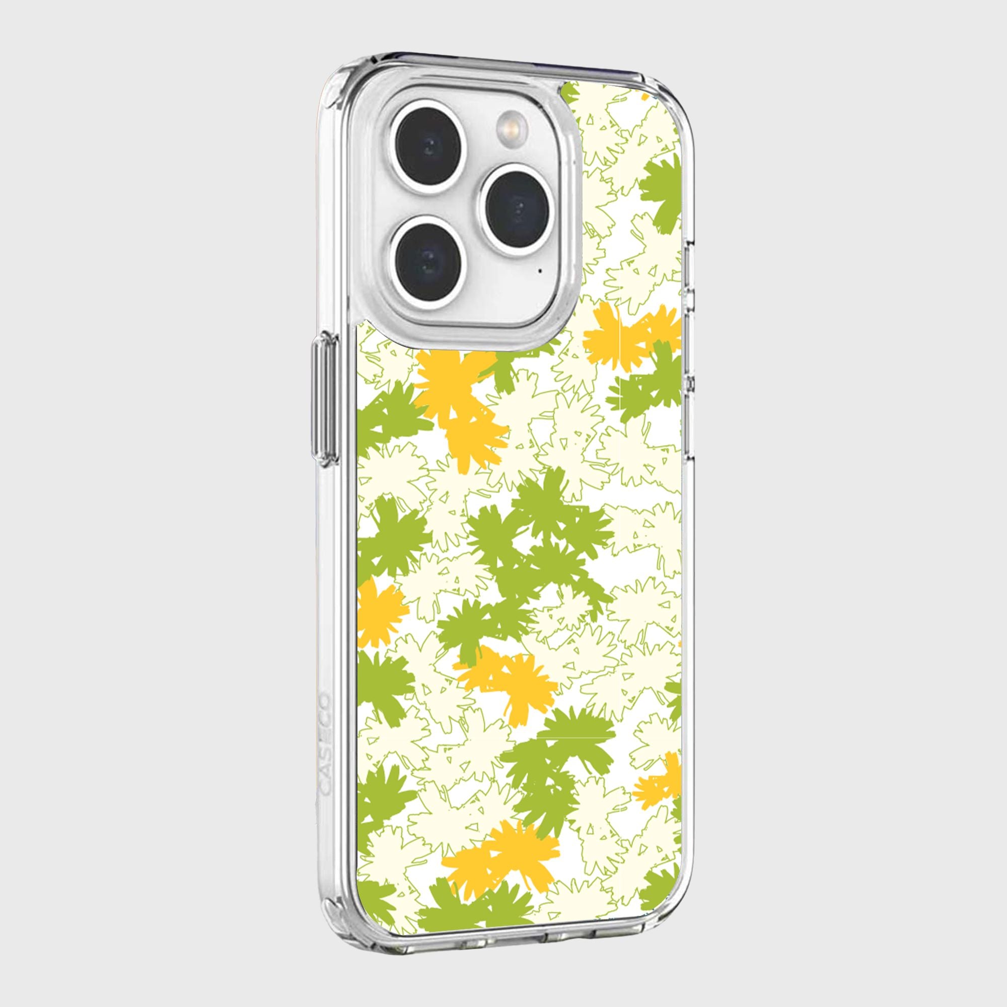 iPhone 15 Pro Clear Case - Yellow Dandelion Design