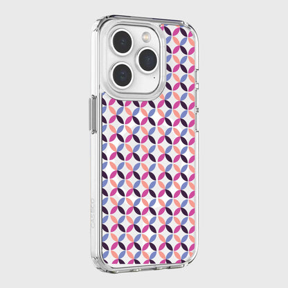 iPhone 15 Pro Clear Case - Pink Celestial Petal Design