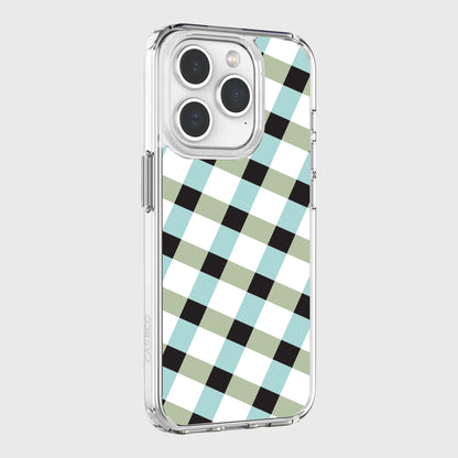 iPhone 15 Pro Clear Case - Dark Lattice Design