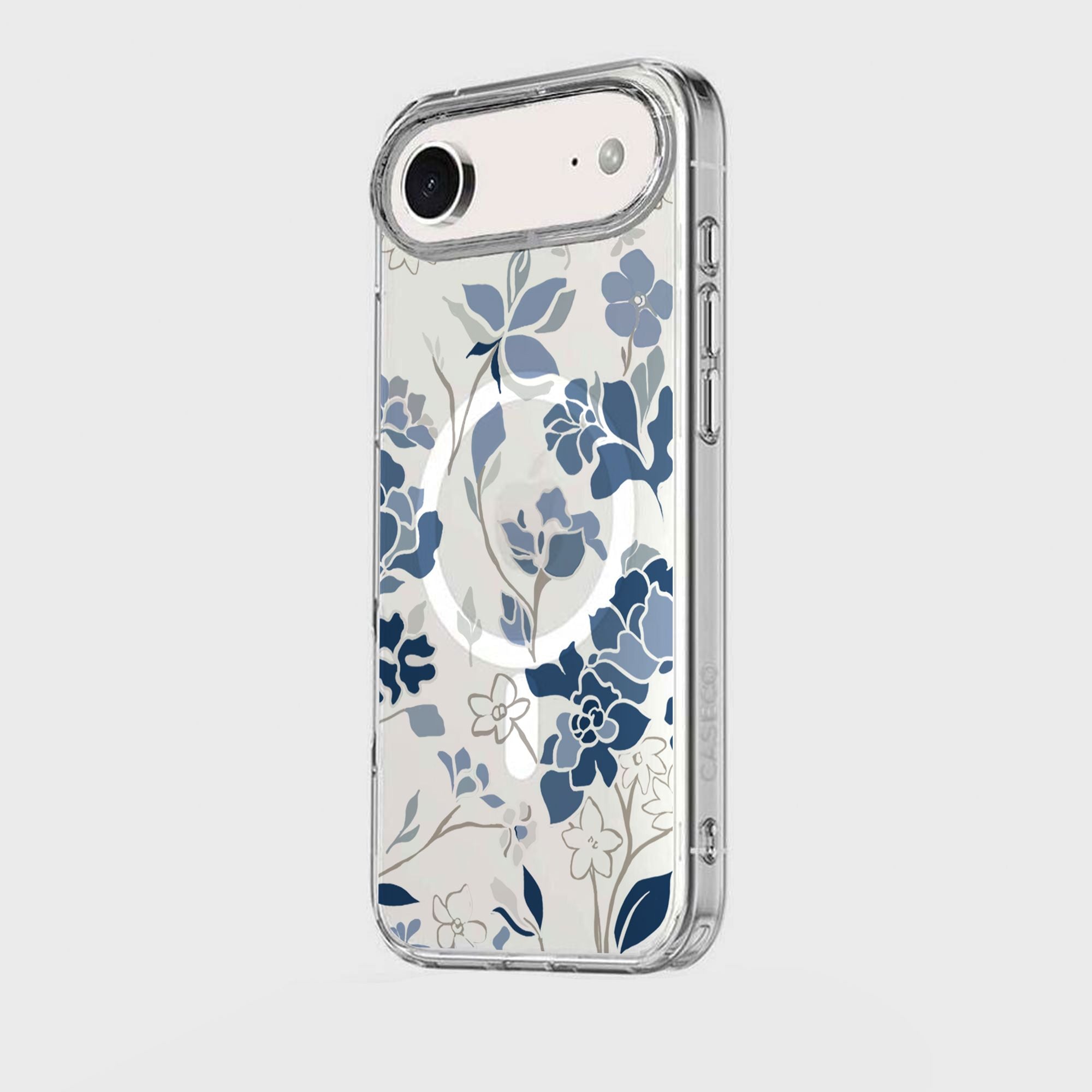 iPhone Air Blue Pattern Clear Case With MagSafe
