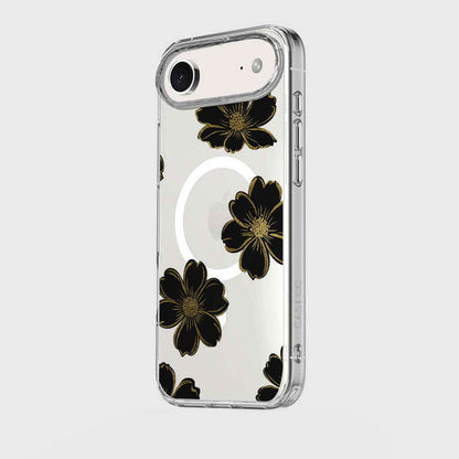 iPhone Air Black Flower Clear Case With MagSafe