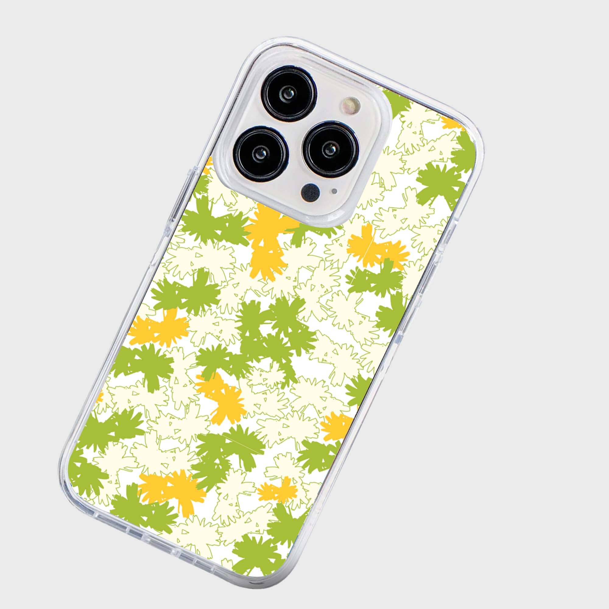 iPhone 15 Pro Clear Case - Yellow Dandelion Design