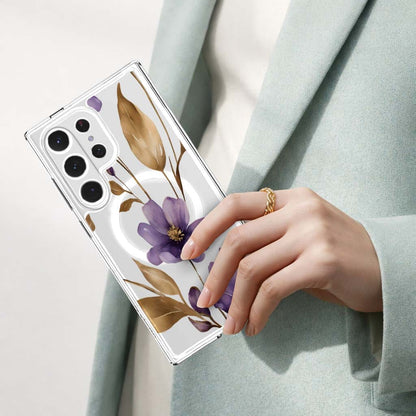 Samsung Galaxy S26 Ultra Clear Design Case - Purple Wildflower