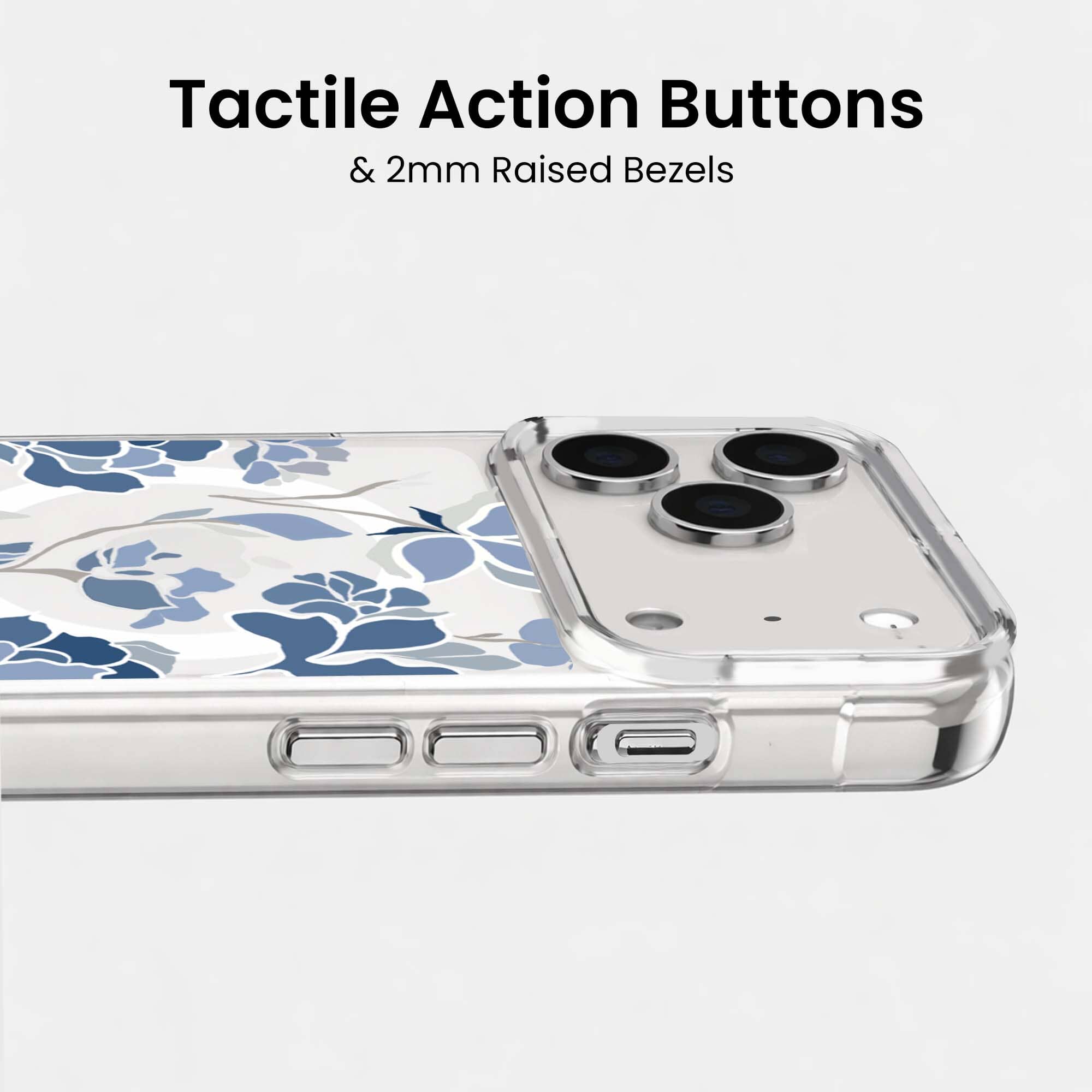 MagSafe iPhone 17 Pro Blue Pattern Clear Case
